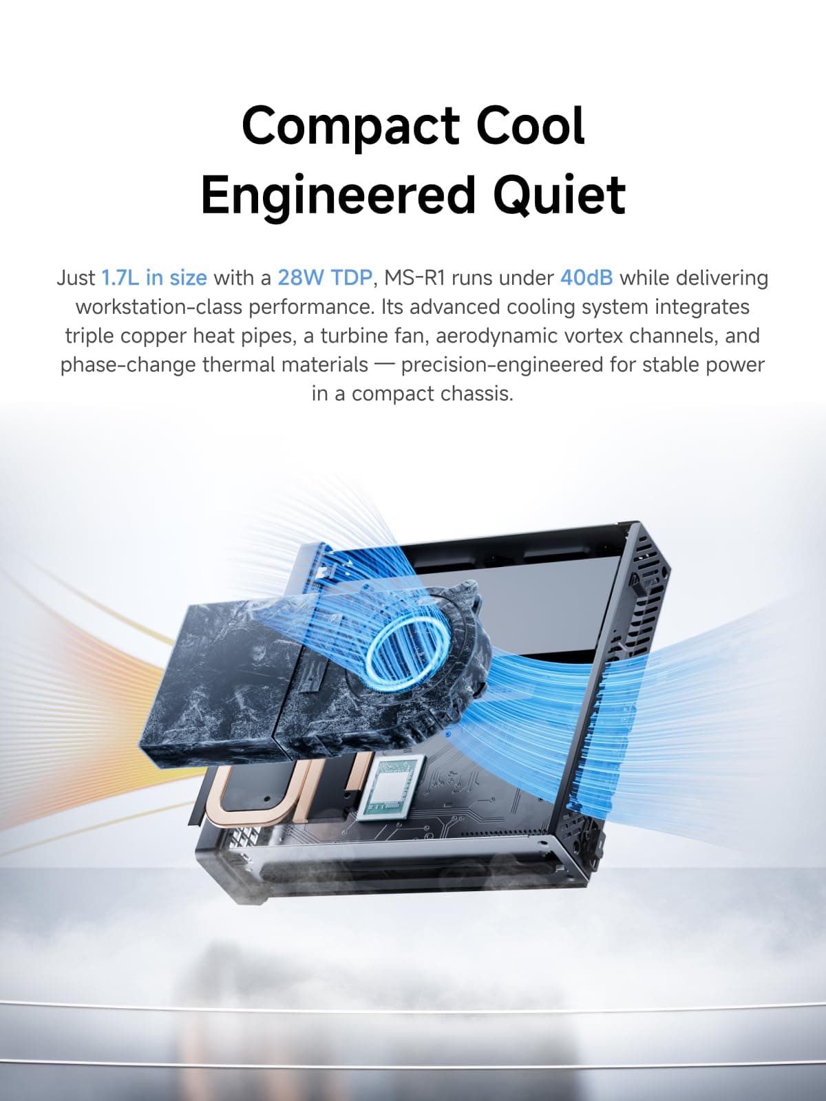 MINIS FORUM ARM Mini Workstation mit UEFI-Boot-Unterstützung, Integrierter ARM-basierter CPU CP8180(12C/12T, 2,6 GHz, 45TOPS), 64GB LPDDR5(ECC-Unterstützung), 1TB SSD, Dual 10G LAN, Wi-Fi6e/BT5.3 MS-R1-8180 ARM CP8180 64GB RAM & 1TB SSD Bild 4