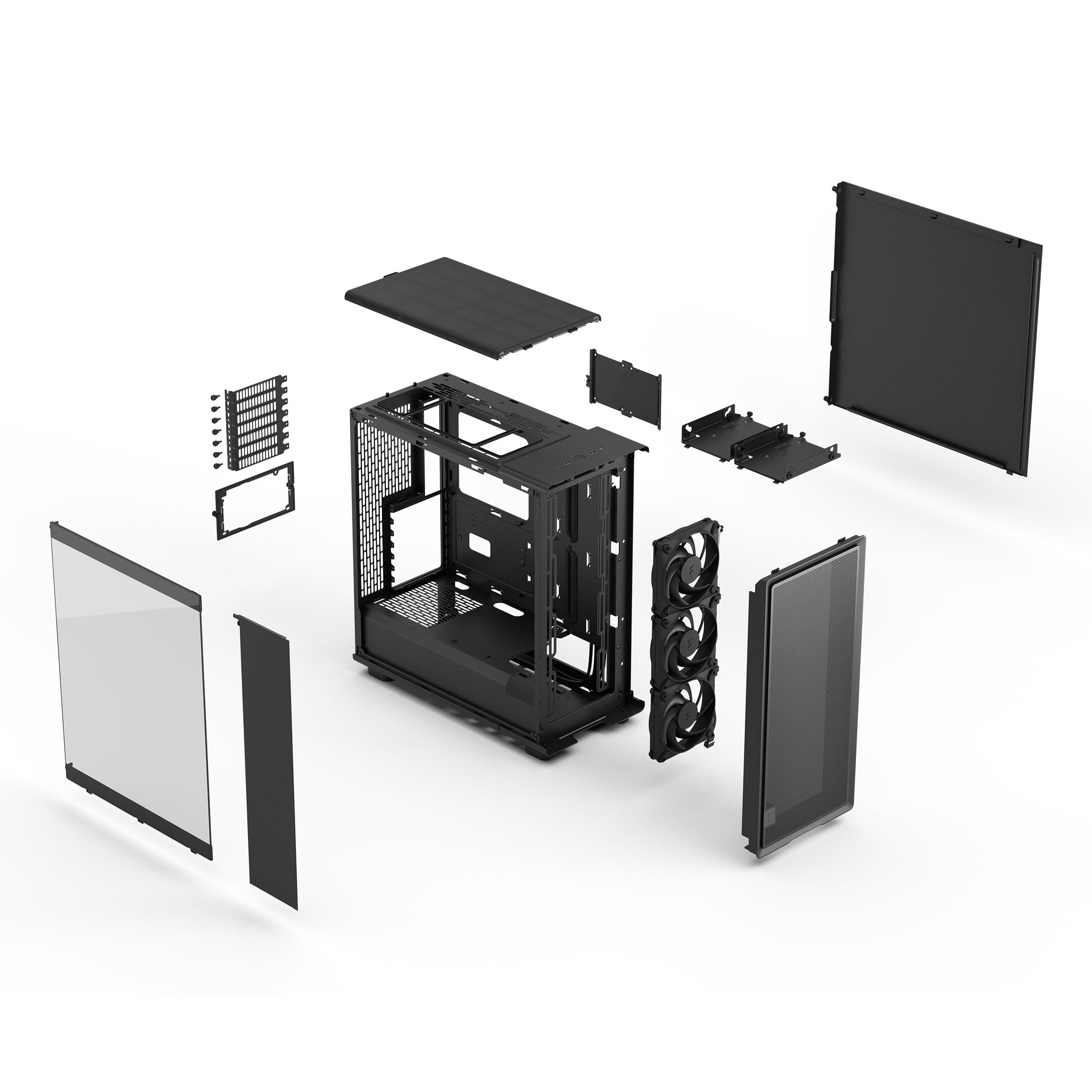 Fractal Design Epoch Schwarz - Leicht getöntes Seitenteil aus gehärtetem Glas - Gaming-PC-Gehäuse - Mesh-Frontpanel - DREI Momentum 12-Lüfter inkl. - Geräumiger Innenraum - ATX/mATX/ITX Unterstützung Tempered Glass Schwarz/schiere Freude Epoch Bild 7