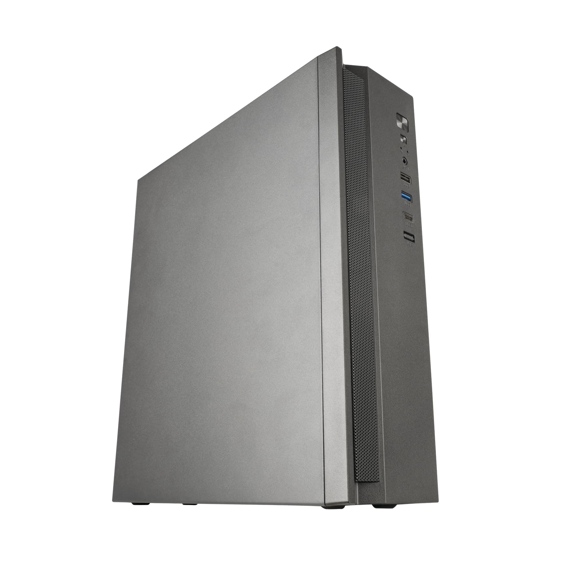 Tacens Anima ACSLIM500, MicroATX PC-Gehäuse, Slim Dual Horizontal oder Vertikal Design, TFX 500W Netzteil, Front mit Airflow-Gitter, Ultrakompakter Mini-Tower mit USB-C und USB 3.0, Schwarz