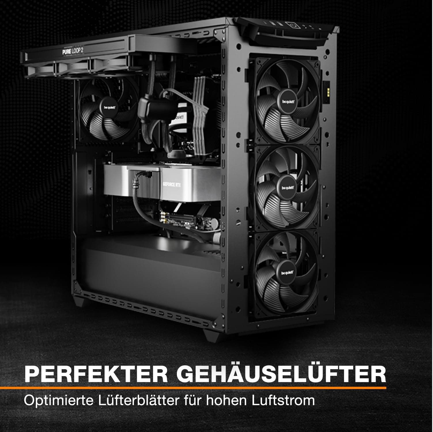 be quiet! Pure Wings 3 120mm PWM high-speed Lüfter, 3 Lüfter enthalten, hohe Höchstgeschwindigkeit, niedrige Mindestdrehzahl, optimierter Lüfterrahmen, außergewöhnlich hoher Luftdruck, sehr leise Bild 5