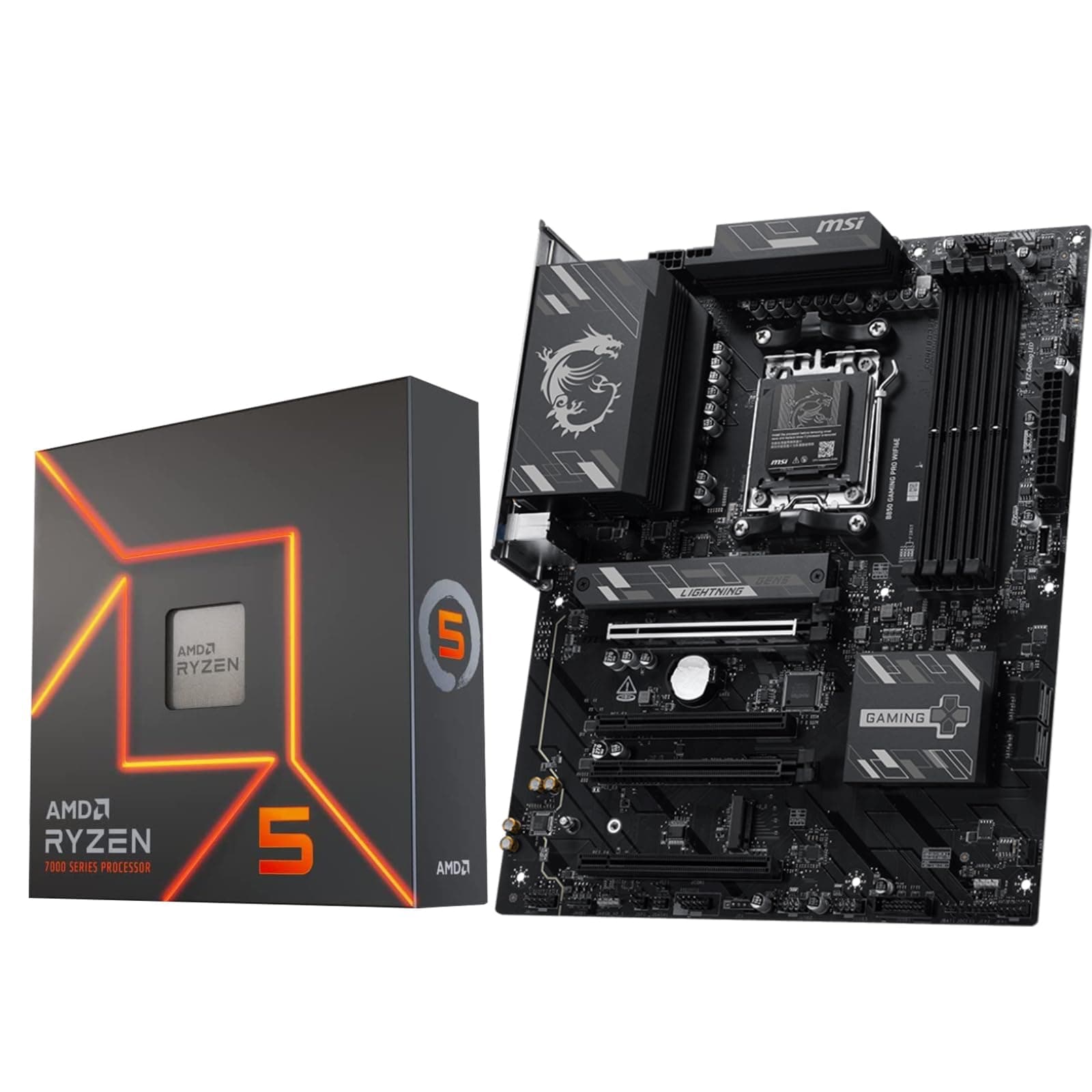 MICRO CENTER AMD Ryzen 5 7600X CPU Prozessor mit MSI B850 Gaming PRO WIFI6E Motherboard (ATX, AM5, DDR5, M.2 Gen5, Wi-Fi 6E) AMD Ryzen 5 7600X + MSI B850 Gaming Pro WIFI6E
