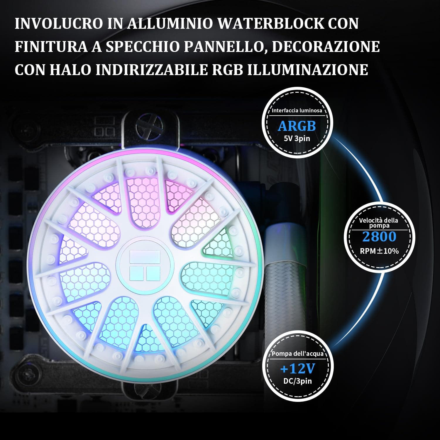 TR -AQUA ELITE 360 V6 ARGB BLACK CPU Flüssigkeitskühler, 360 Kühlreihen, 3 x 120 mm Wasserkühler, AMD:AM4/AM5, Intel LGA115X/1200/2011/1700/1851, CPU Kühler AIO Bild 5