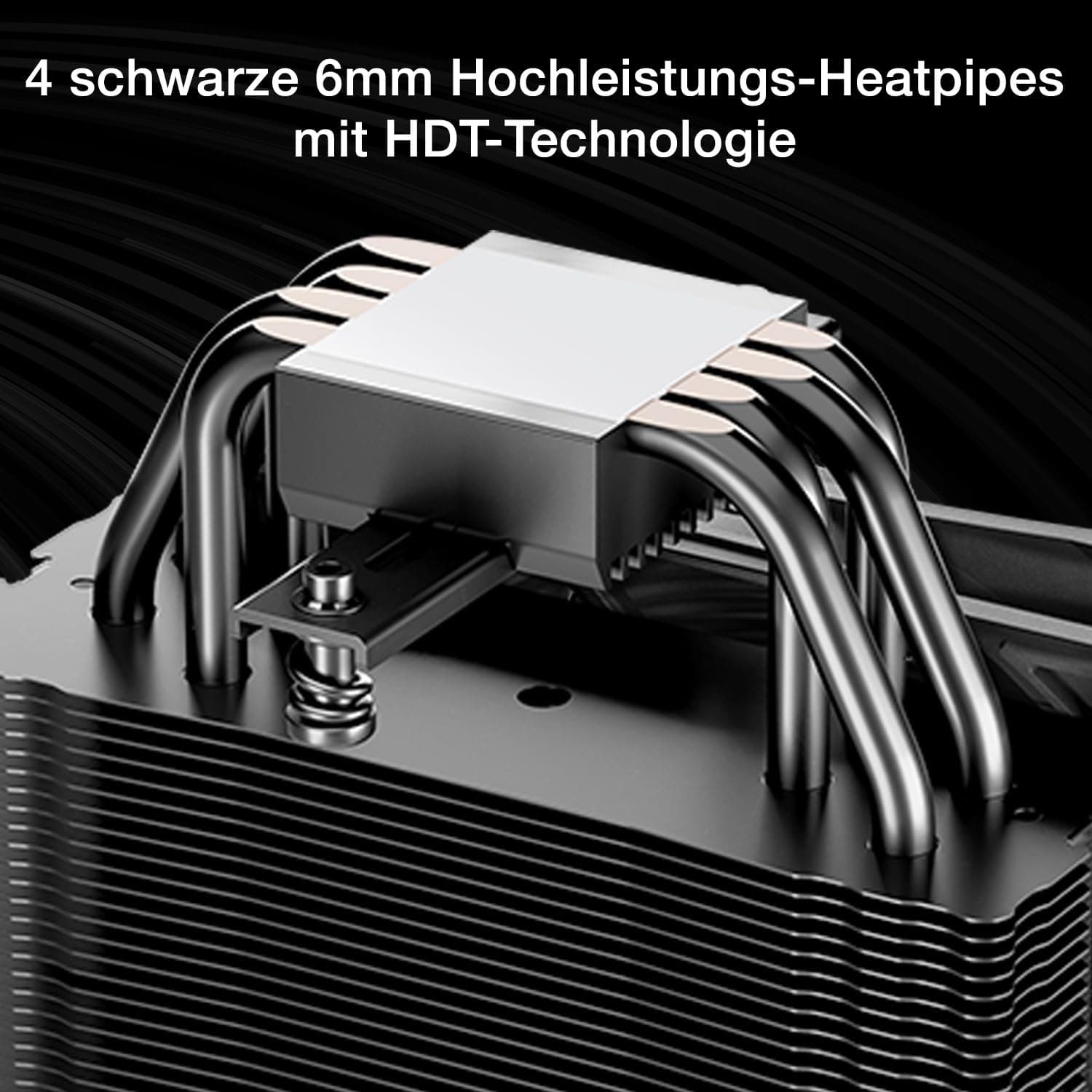be quiet! Pure Rock 3 Black Luftkühler, sehr hohe Kühlleistung, 4 Hochleistungs-Heatpipes mit HDT-Technologie, optimierter Pure Wings 3 120mm PWM- Lüfter, vorinstallierte Montagebrücke Bild 5