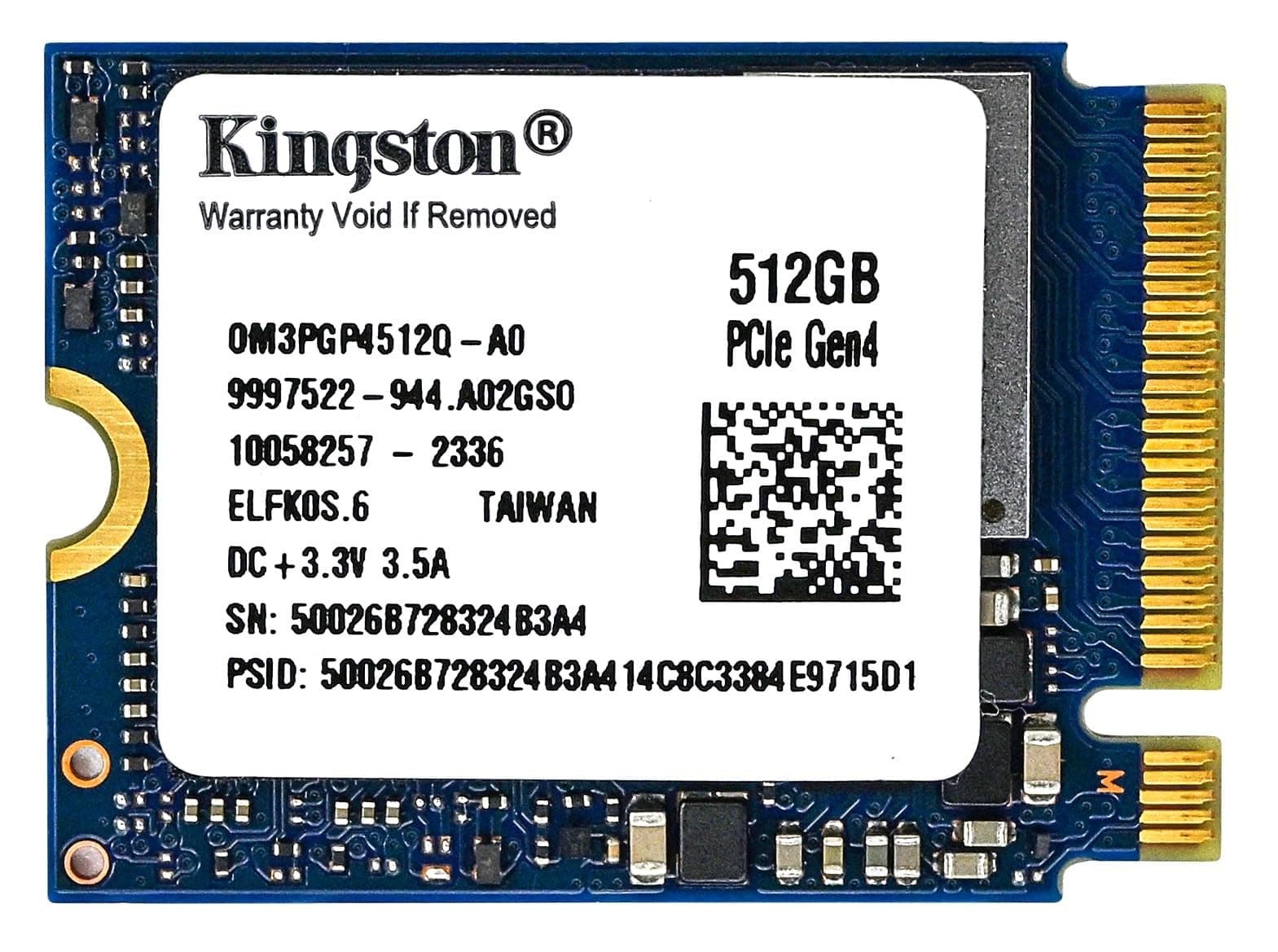 Kingston 512GB M.2 2230 PCIe Gen 4.0x4 NVMe SSD TLC NAND (Speeds up to 4700 MB/s) OM3PGP4512Q-A0 Compatible with Steam Deck Surface Ally Mini PCs Bild 2