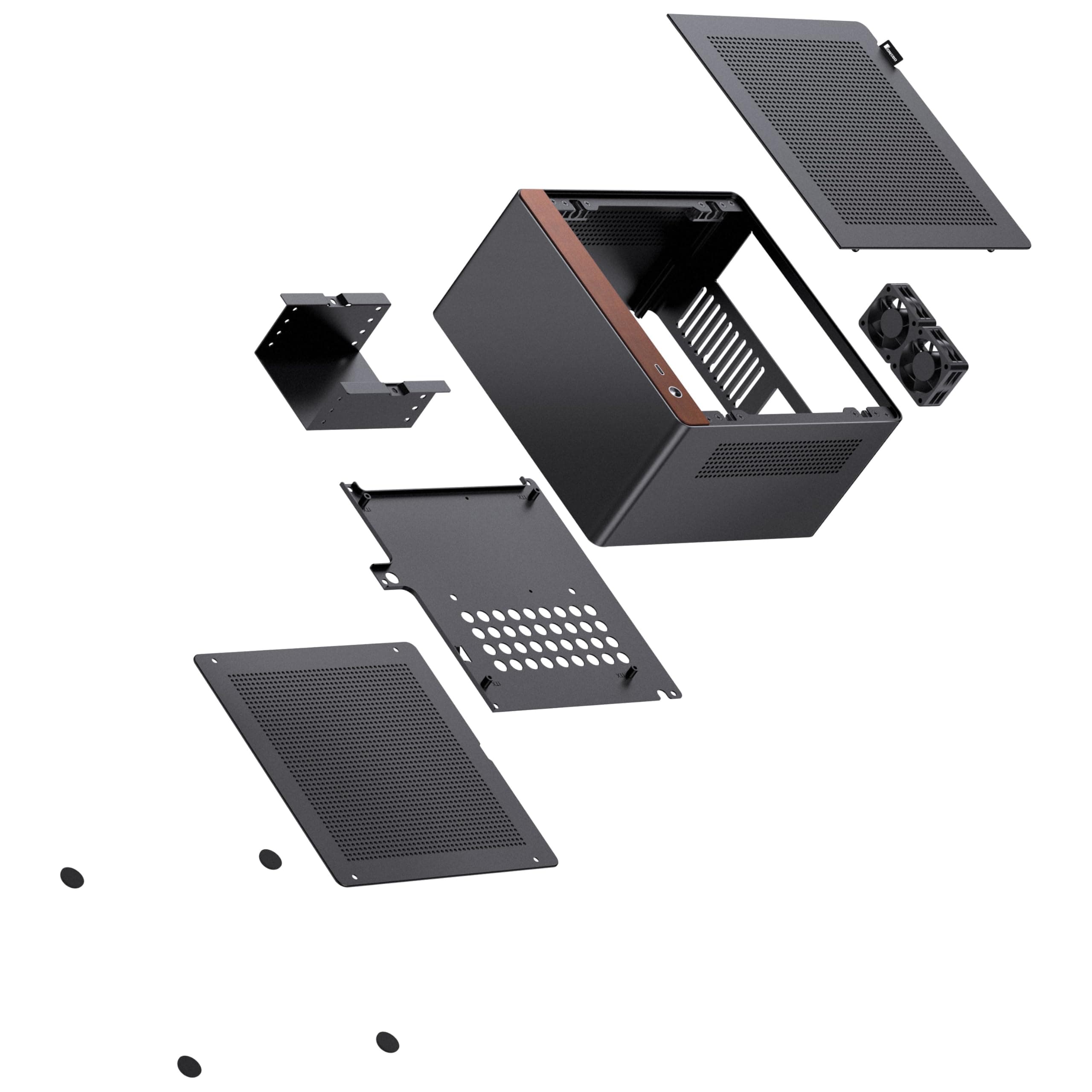 Jonsbo N10 PC-Gehäuse Schwarz – Mini-Tower für Mini-ITX, mit 2 Lüftern, bis 4X 2,5-Zoll-SSDs, kompaktes Case für HTPC, NAS & Office-Systeme Bild 7