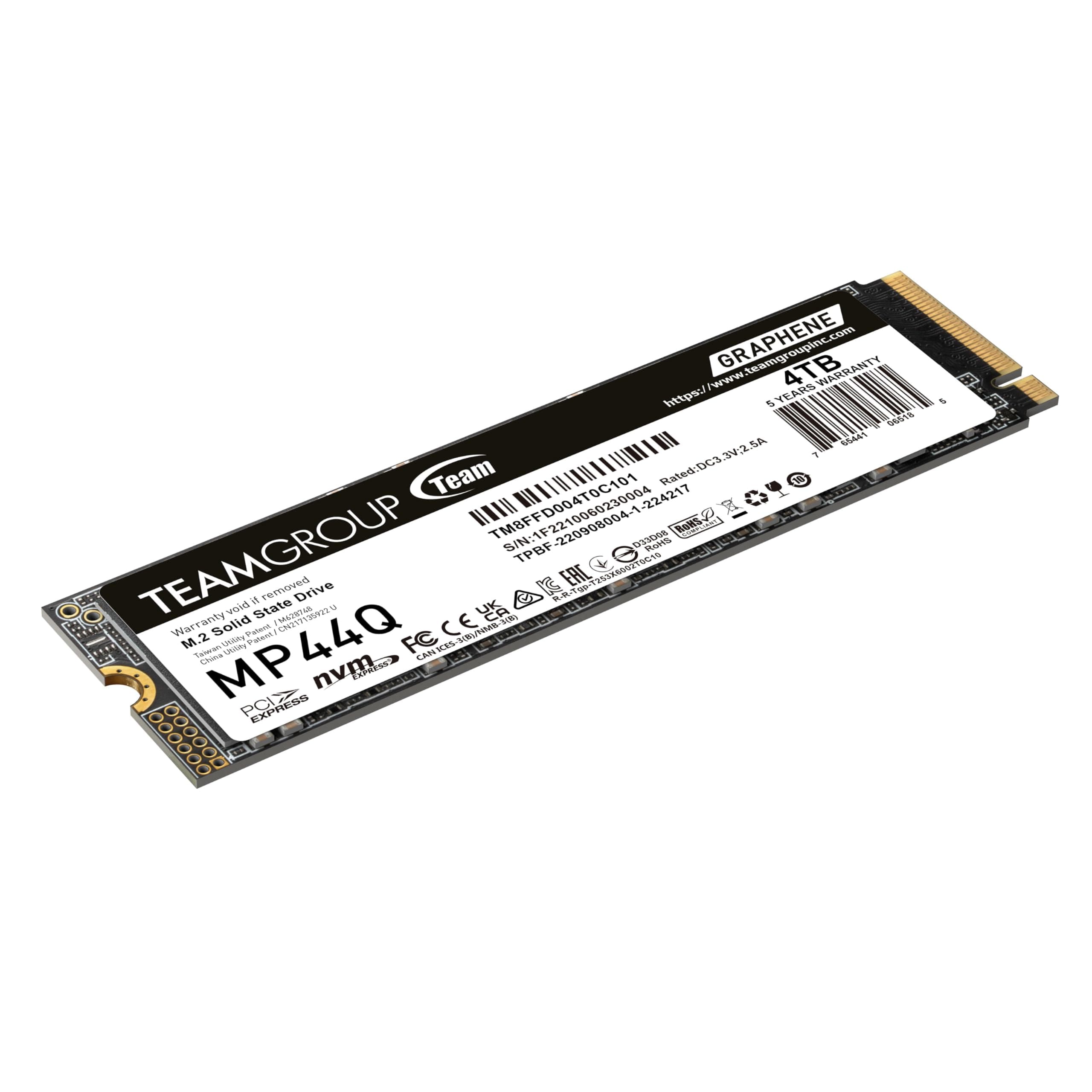 TEAMGROUP MP44Q 4TB SLC Cache Gen 4x4 M.2 2280 PCIe 4.0 w/NVMe Laptop & Desktop & NUC & NAS SSD Lese-/Schreibgeschwindigkeit bis zu 7400/6500MB/s TM8FFD004T0C101 Bild 5