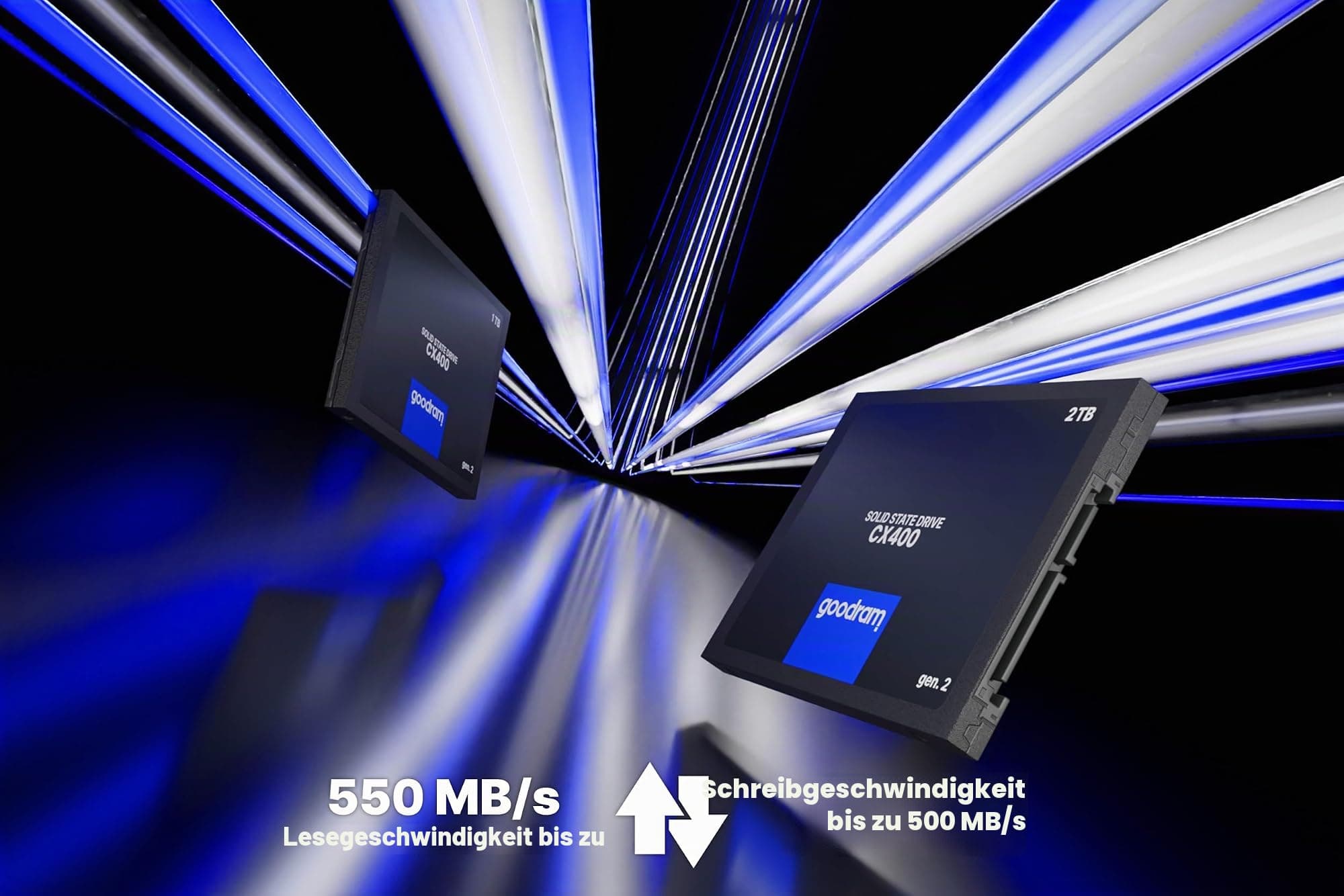 goodram SSD 1TB CX400 Gen.2 1024GB Solid State Drive SSD mit SATA III Interface 3D TLC NAND Flash Speicherchips 2,5 Zoll zur Beschleunigung Ihres PCs bis zu 10 Mal Schwarz 1024 GB 1 TB Bild 7