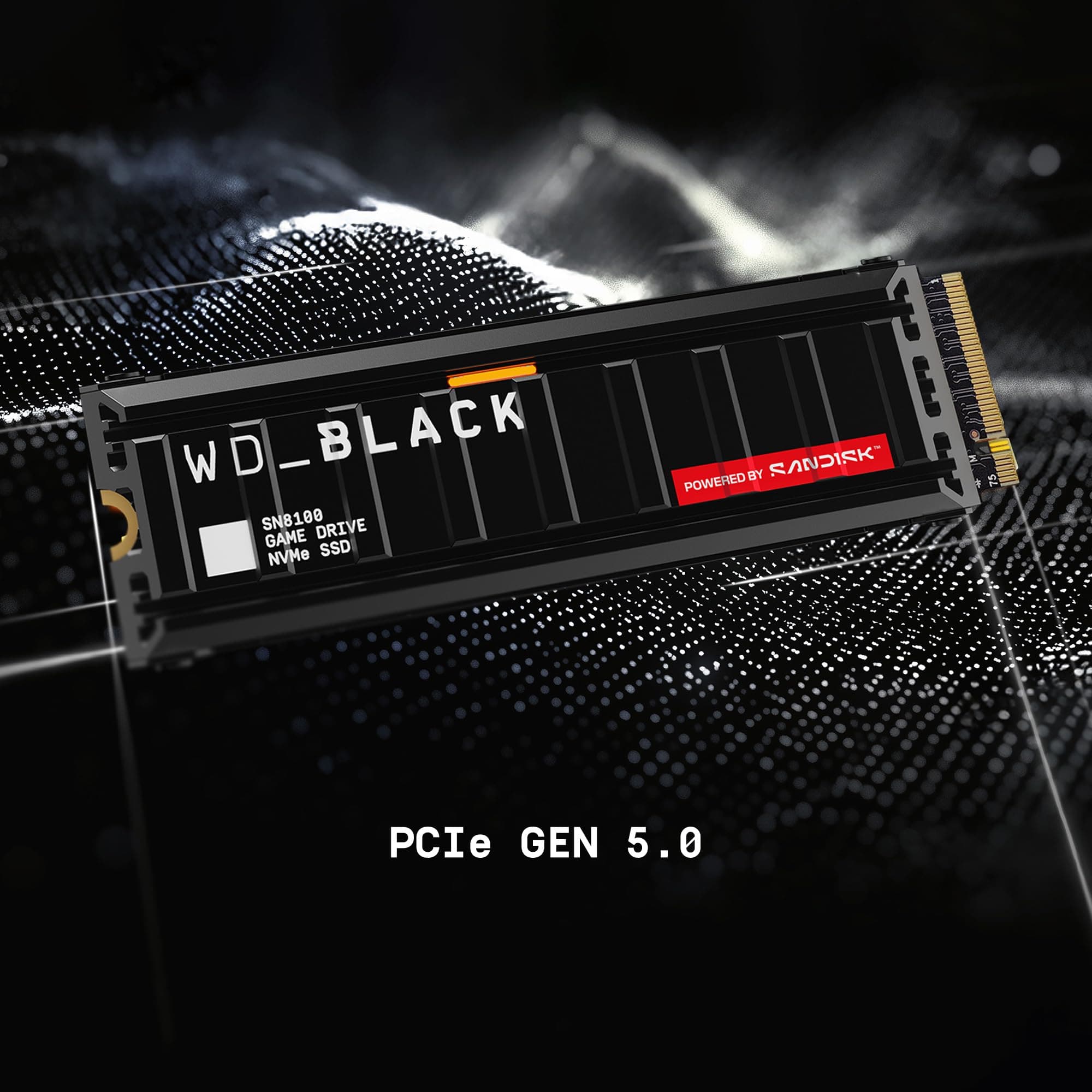 WD_Black SN8100 4 TB PCIe 5.0x4 NVMe M.2 SSD mit Kühlkörper, Lesegeschwindigkeiten von bis zu 14.900 MB/s, Schreibgeschwindigkeiten von bis zu 14.000 MB/s, TLC 3D CBA NAND 4 TB Heatsink Bild 6
