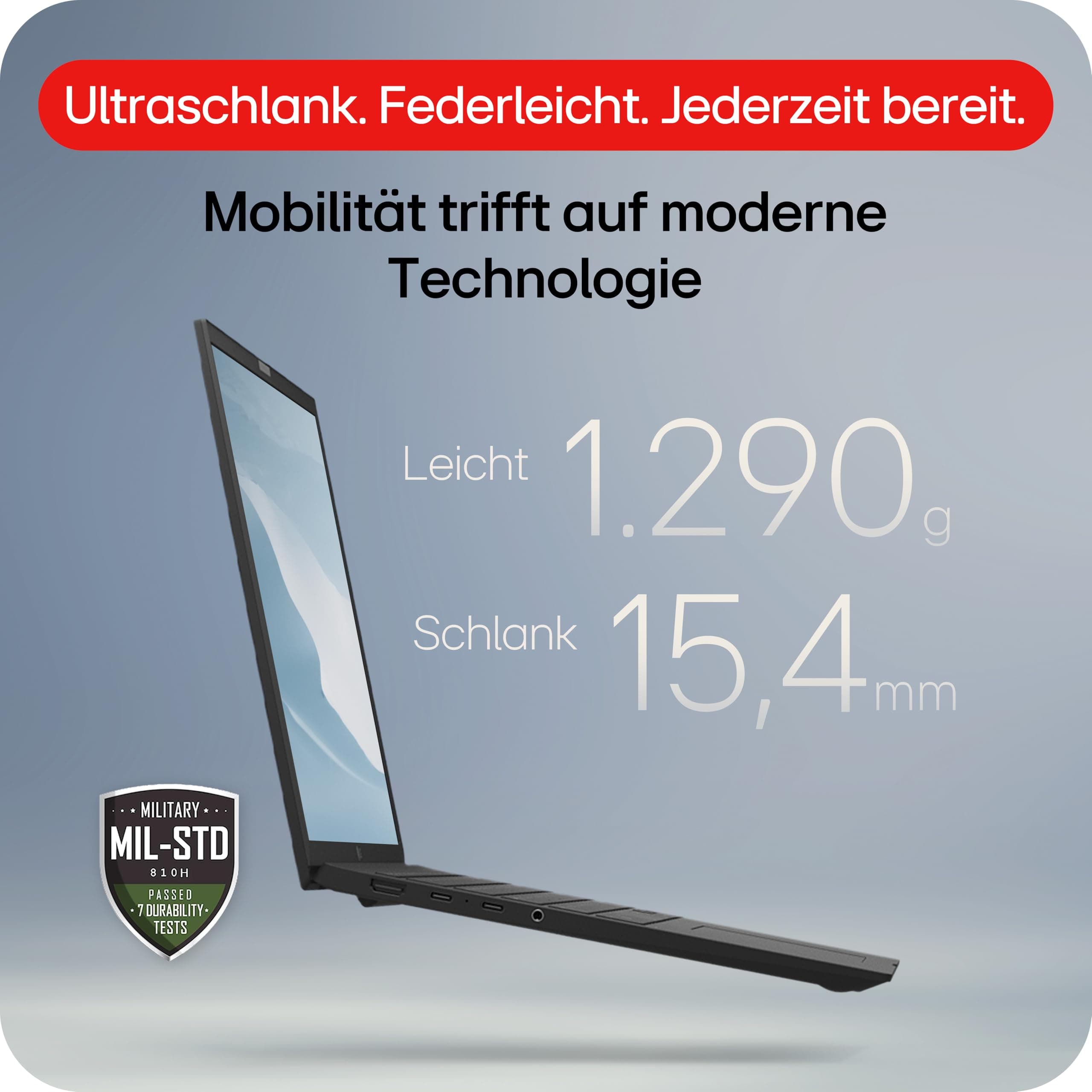 LG gram 15 15Z80T-G.AU75G (15,6 Zoll) IPS Notebook, AMD Ryzen™ AI 7 350, 16GB RAM, 512GB SSD, AMD Radeon™ 860M, federleicht (1,290 kg), 72 Wh, Schwarz Bild 3