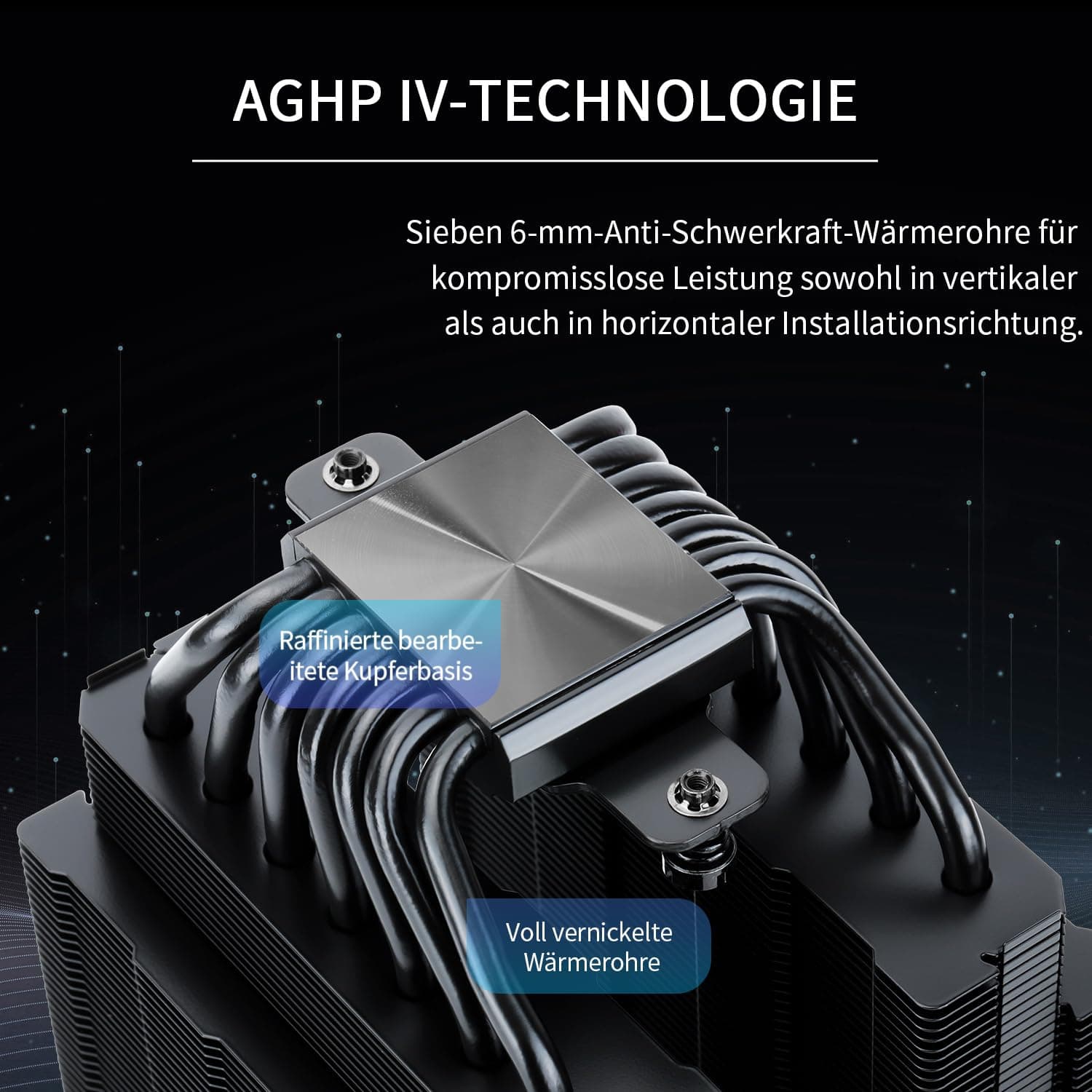 Thermalright Phantom Spirit 120 SE BLACK CPU Luftkühler, 7 Heatpipes CPU-Kühler, zwei 120mm PWM Lüfter, AGHP 4.0 Technologie, für AM4/AM5&Intel lga1851/1700/1150/1151/1200, PC Kühler Tower PS120 SE Black Bild 4