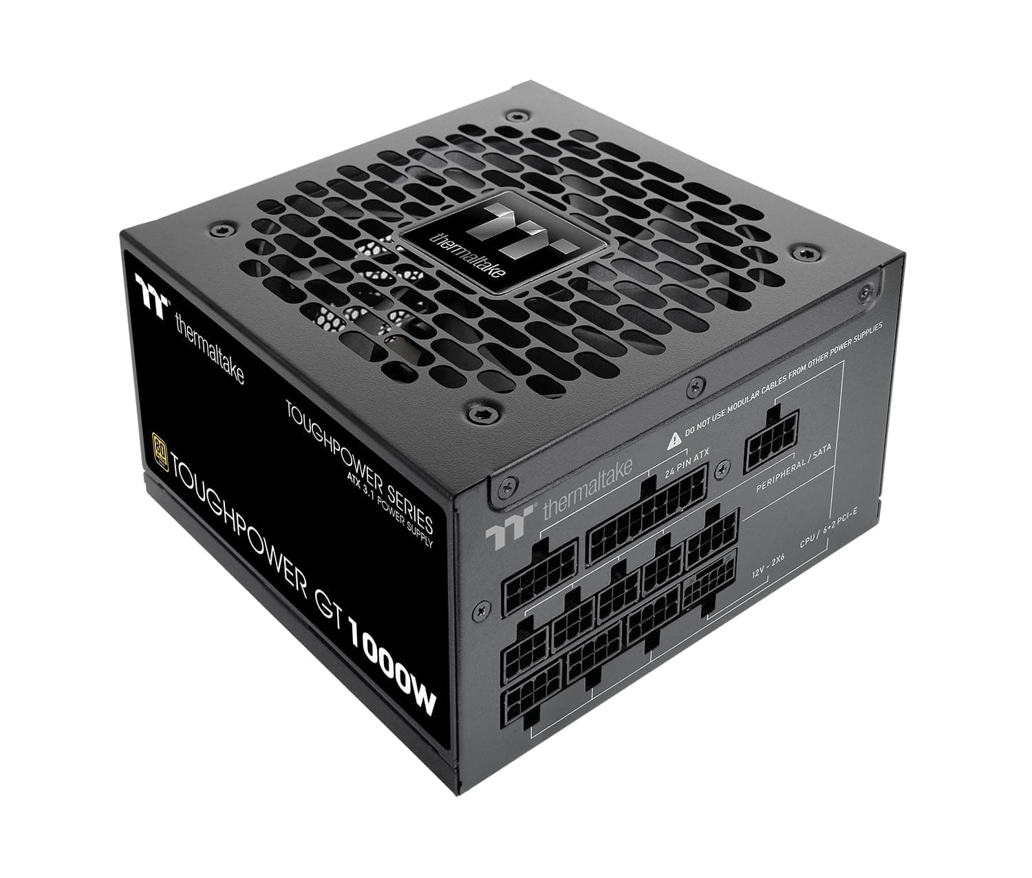 Thermaltake Toughpower GT 1000W | ATX 3.1 | 80 Plus Gold | vollmodular | PCIe 5.1 12V-2x6 (12+4) | Smart Zero Fan sehr leise | Schwarz 1000W Schwarz
