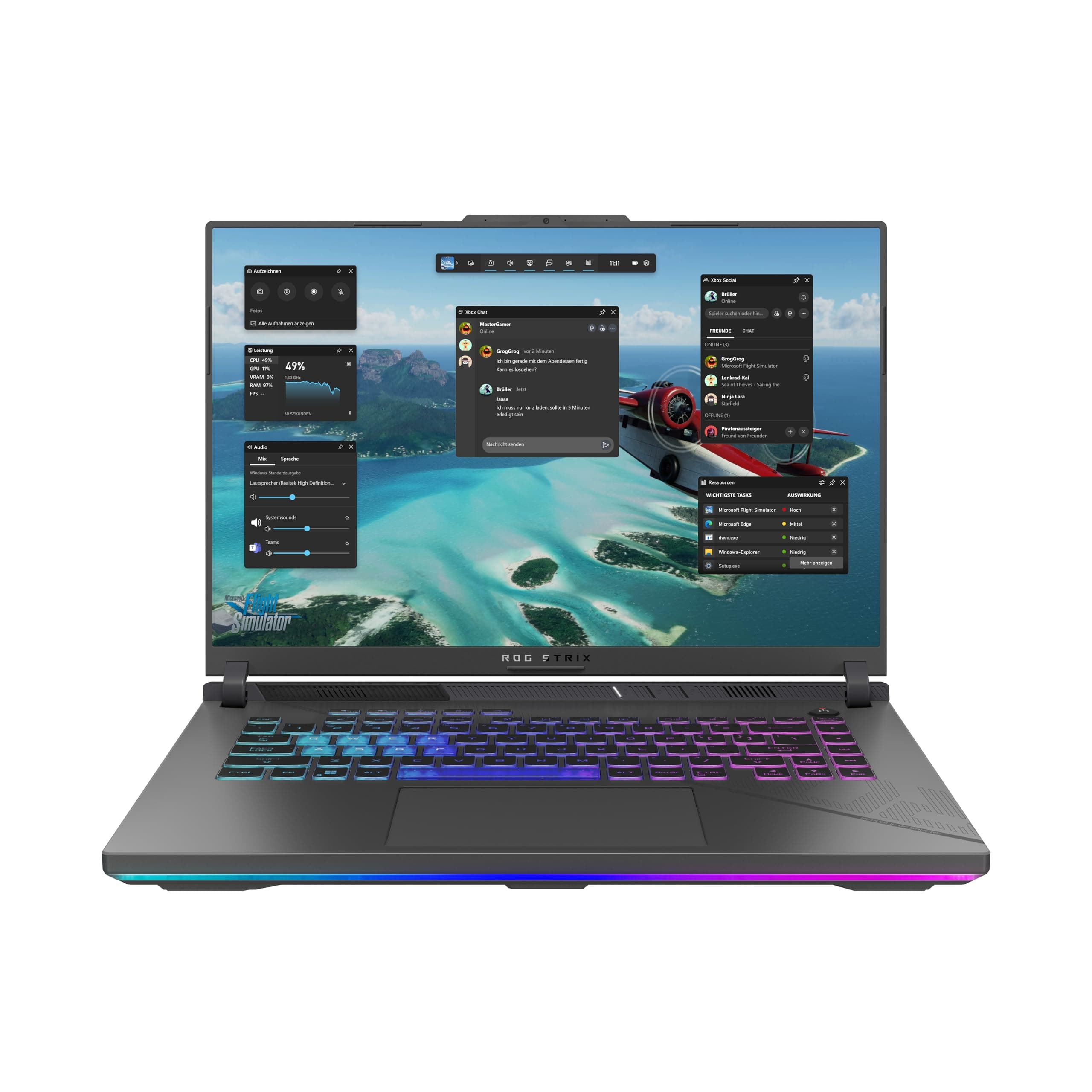 ASUS ROG Strix G16 G614JI Laptop | 16" WUXGA 165Hz/7ms 16:10 IPS Display | Intel Core i9-13980HX | 16GB RAM | 1TB SSD | NVIDIA RTX 4070 | Win11 Home | QWERTZ | Eclipse Gray | 3Monate GamePass Intel Core i9-13980HX | 16GB RAM | 1TB SSD | NVIDIA RTX 4070 16"