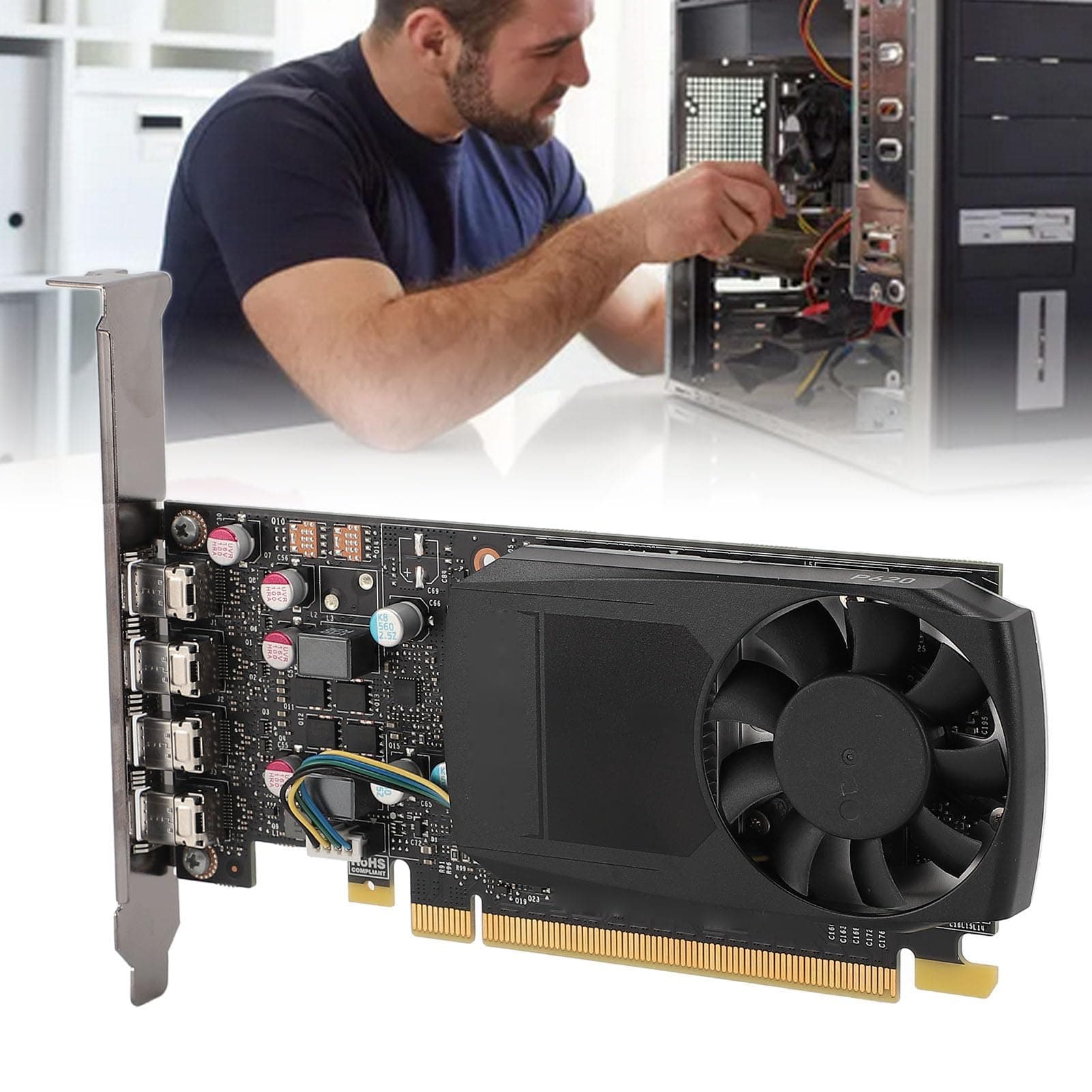 Ejoyous Quadro P620 Grafikkarte 2GB 128 Bit PCI Express 3.0 x16 mit 512 Kernen und 4K Auflösung für professionelle 3D Modellierung und Videobearbeitung Bild 5