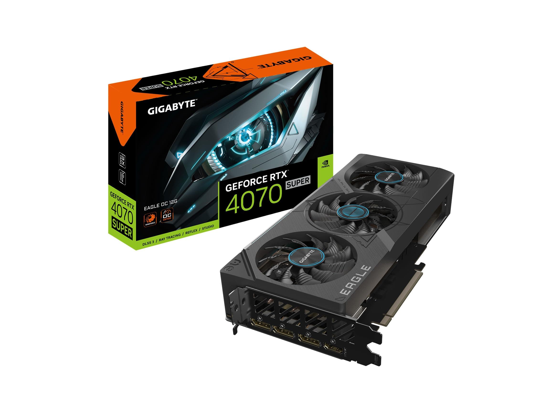 GIGABYTE GeForce RTX 4070 Super Eagle OC 12G Grafikkarte, 3X WINDFORCE Lüfter, 12GB 192-Bit GDDR6X, GV-N407SEAGLE OC-12GD Grafikkarte Bild 2