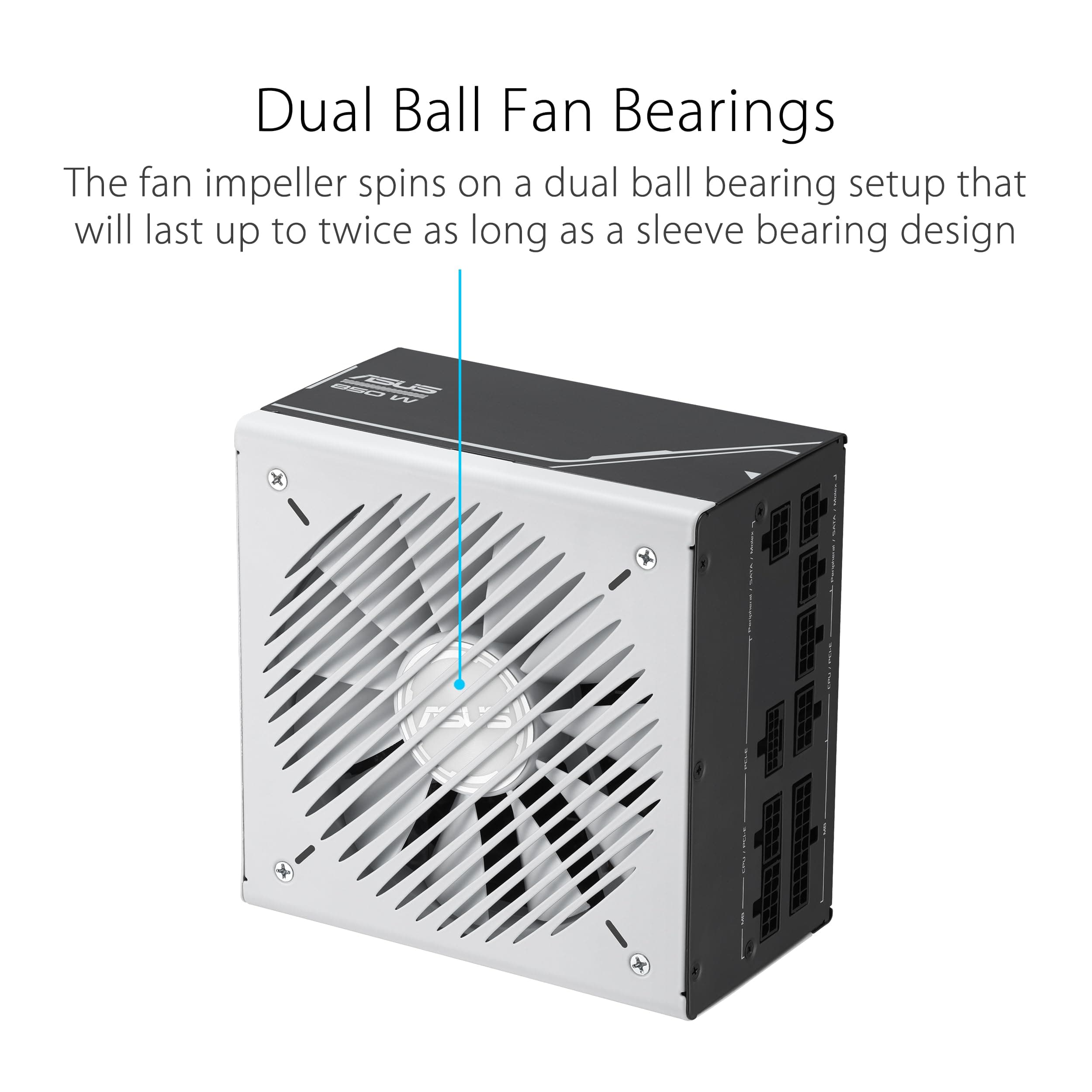 ASUS Prime 850W Gold (850 Watt, ATX 3.0 kompatibel, voll modulares Netzteil, 80+ Gold Zertifiziert, Dual-Kugellager, Zwei Farboptionen in einem, 8 Jahre Garantie) Bild 3