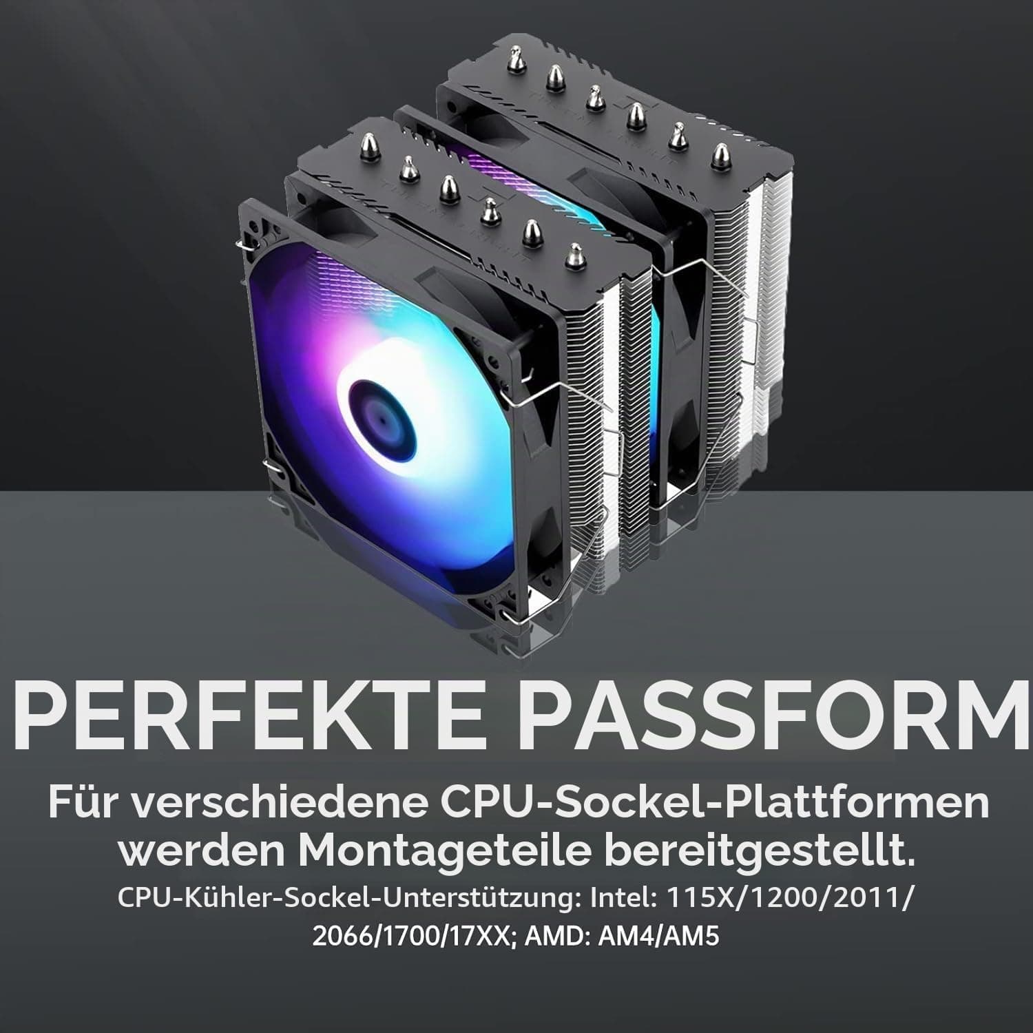 THERMALRIGHT Peerless Assassin 120 SE ARGB CPU Kühler, TL‑C12C-S 120mm PWM Lüfter, 1550U/min, 6 Heatpipes, für AMD AM4/AM5 & Intel LGA 1700/1851 PA120SE ARGB Bild 4