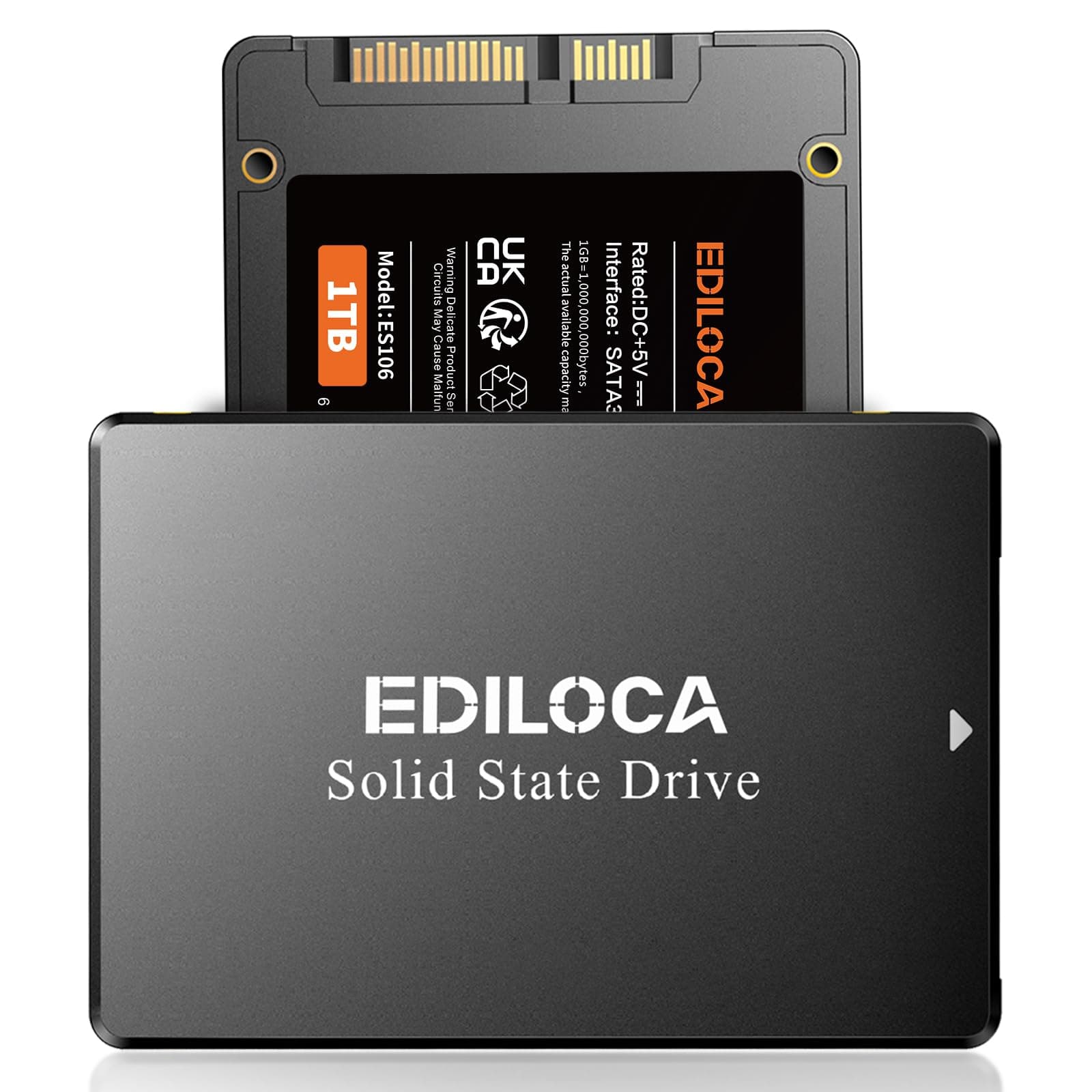 Ediloca SSD 1TB, SSD Festplatte Intern, 2.5" SATA III, bis zu 550MB/s, 3D NAND TLC, Kompatibel mit Laptop und PC-Desktop(ES106 Black) Bild 2