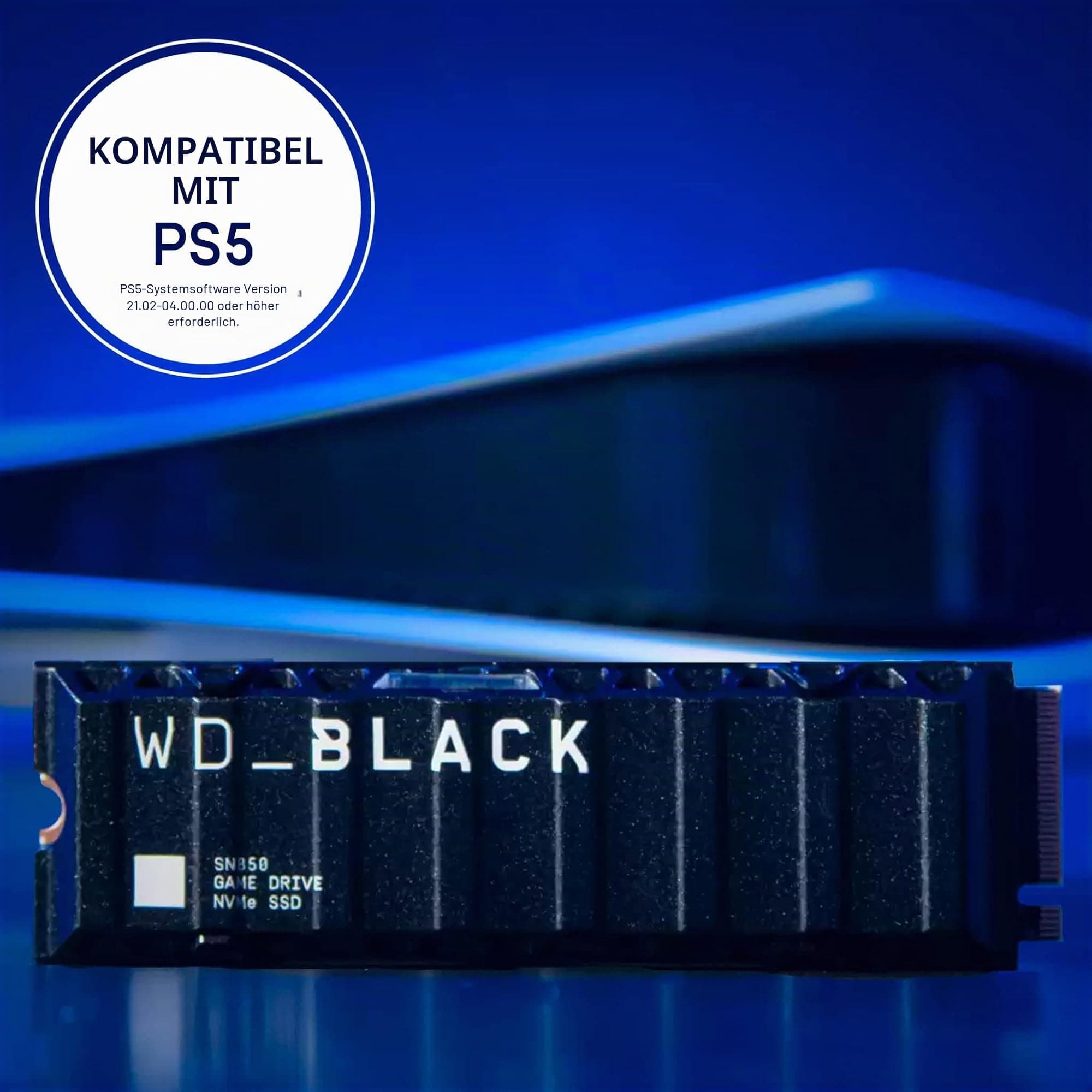 WD_BLACK SN850 mit Heatsink 500GB NVMe interne Gaming SSD; PCIe Gen4 Technologie, bis zu 7000 MB/s Lesen, M.2 2280, Works with PlayStation 5 (ab Softwareversion 21.02-04.00.00) 500 GB Heatsink Bild 4