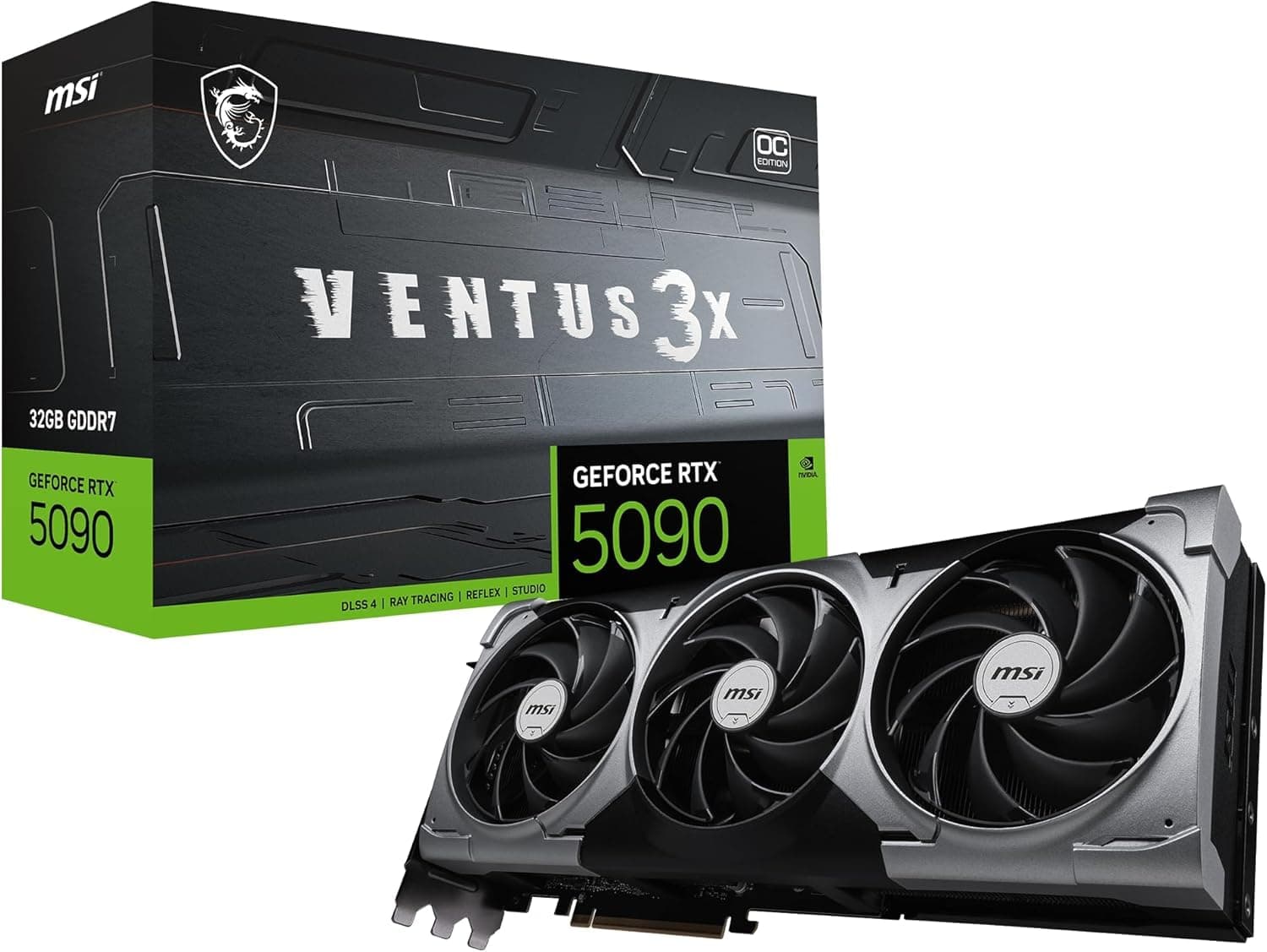 MSI GeForce RTX 5090 32G Ventus 3X OC — 32GB GDDR7 (28Gbps/512-bit), PCIe 5X 8, Boost: 2437 MHz, HDMI 2.1b, DisplayPort 2.1b Bild 2