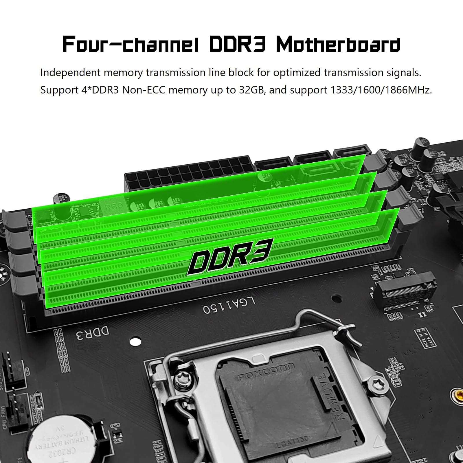 SHANGZHAOYUAN H97M PRO LGA 1150 Mainboard Kompatibel mit Intel Core 4th/5th Gen i3 i5 i7 /Pentium/Xeon (Micro ATX, 4*DDR3 Non-ECC, SATA3.0, USB3.0, NVME M.2, PCIE 3.0) PC Gaming Motherboard Bild 5