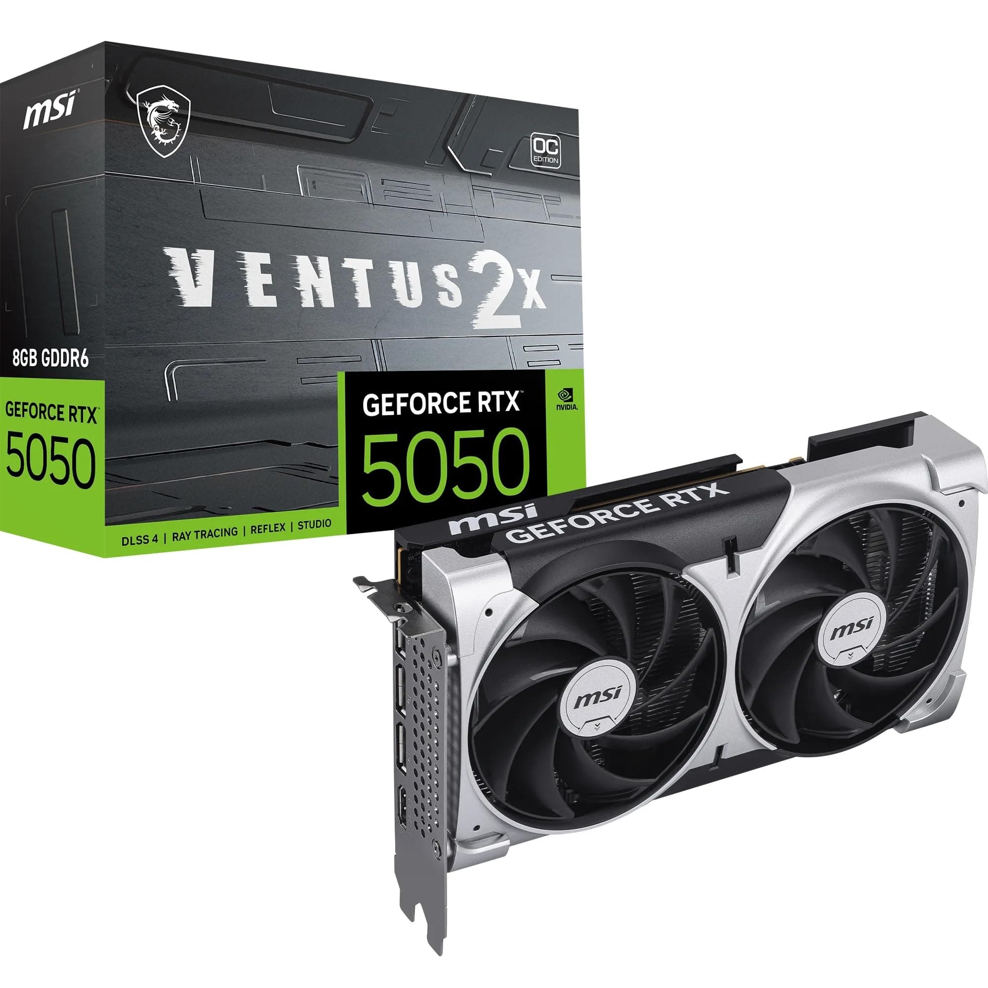 MSI GeForce RTX 5050 8G Ventus 2X OC - 8GB GDDR6 (20Gbps/128-bit), PCIe 5, Boost: 2602 Hz, HDMI 2.1b, DisplayPort 2.1b Bild 2