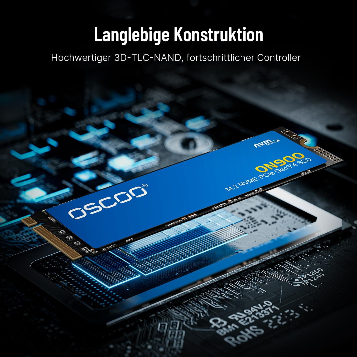 1TB NVMe M.2 SSD bis zu 3500 MB/s Lesegeschwindigkeit, 3000 MB/s Schreiben, PCIe 3.0x4 2280 SSD Interne Festplatte Gen3 NVMe 3D TLC NAND Auch PC, laptops Werden eingesetzt Bild 8