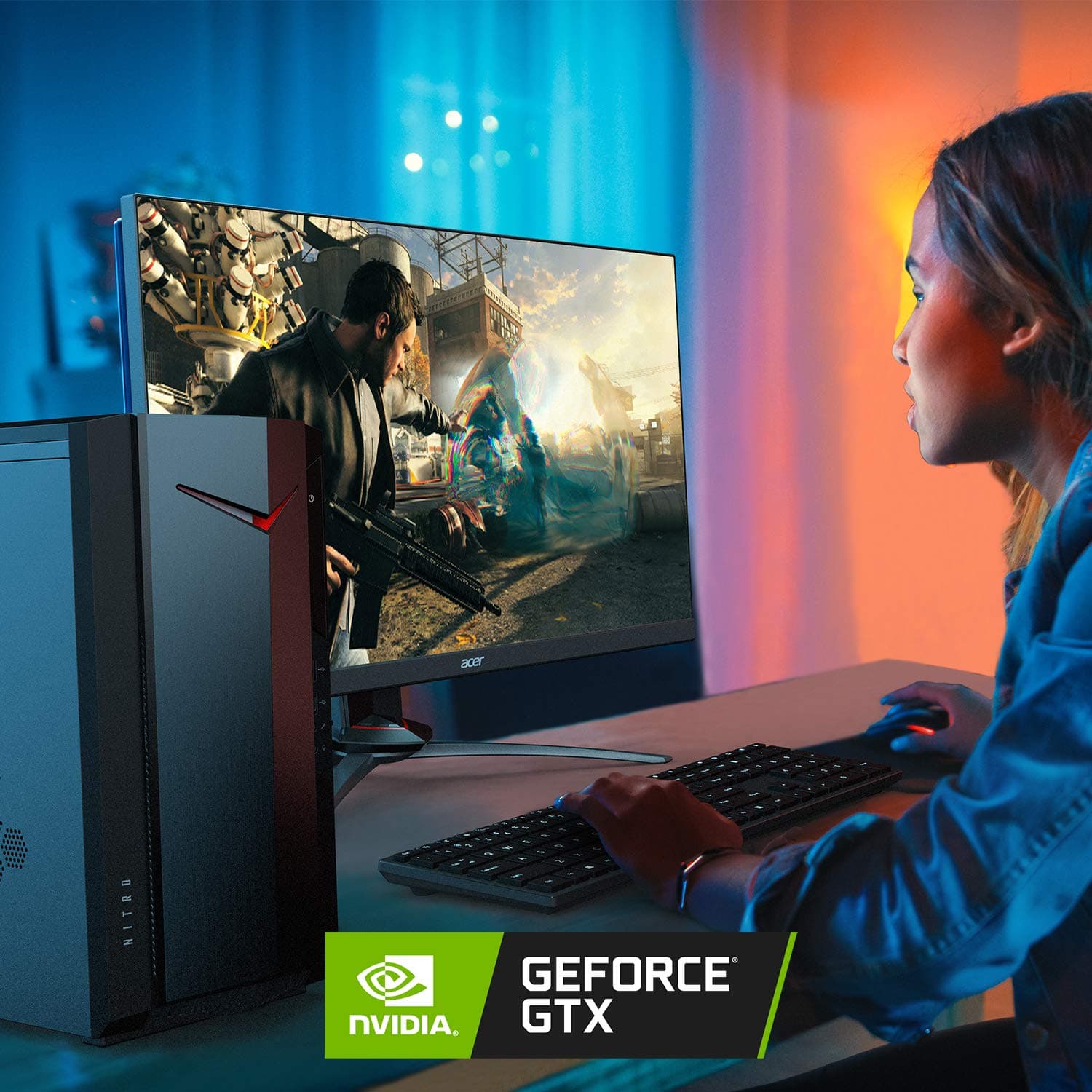 acer Nitro 50 N50-640-UA91 Gaming Desktop | 12. Generation Intel Core i5-12400F 6-Core Prozessor | NVIDIA GeForce GTX 1650 | 8 GB 3200 MHz DDR4 | 512 GB NVMe M.2 SSD | Intel Wi-Fi 6E AX211 | Windows Intel Core i5-11400F Nur Turm Bild 5