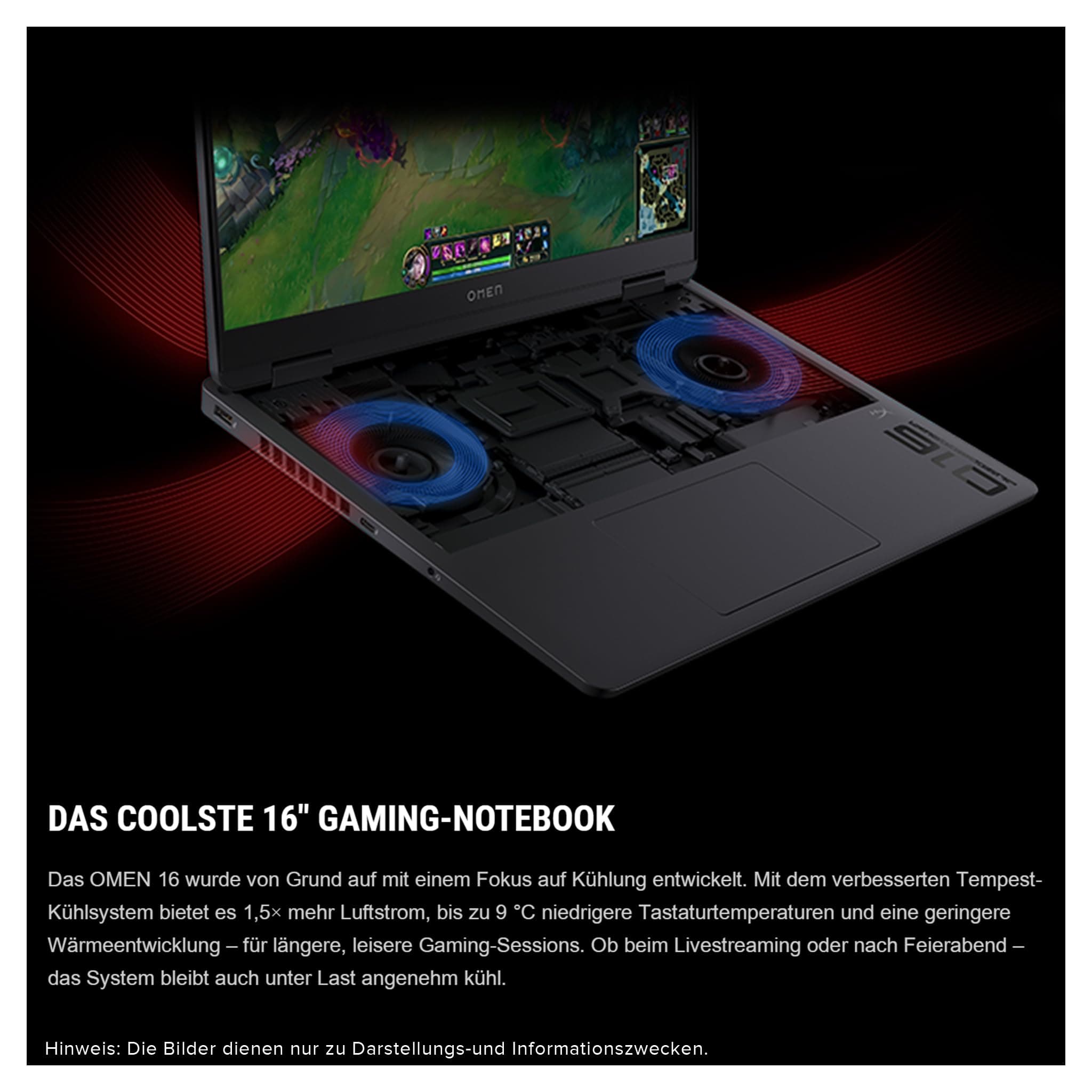 HP Omen 16 Gaming Laptop, AMD Ryzen 9 8940HX, 64 GB DDR5 RAM, 2 TB PCIe SSD, 16" FHD (1920x1200) IPS 144Hz Display, Nvidia Geforce RTX 5070, Deutsches Tastatur, Windows 11 Pro, Shadow Black 64 GB RAM | 2 TB SSD Windows 11 Pro Bild 8