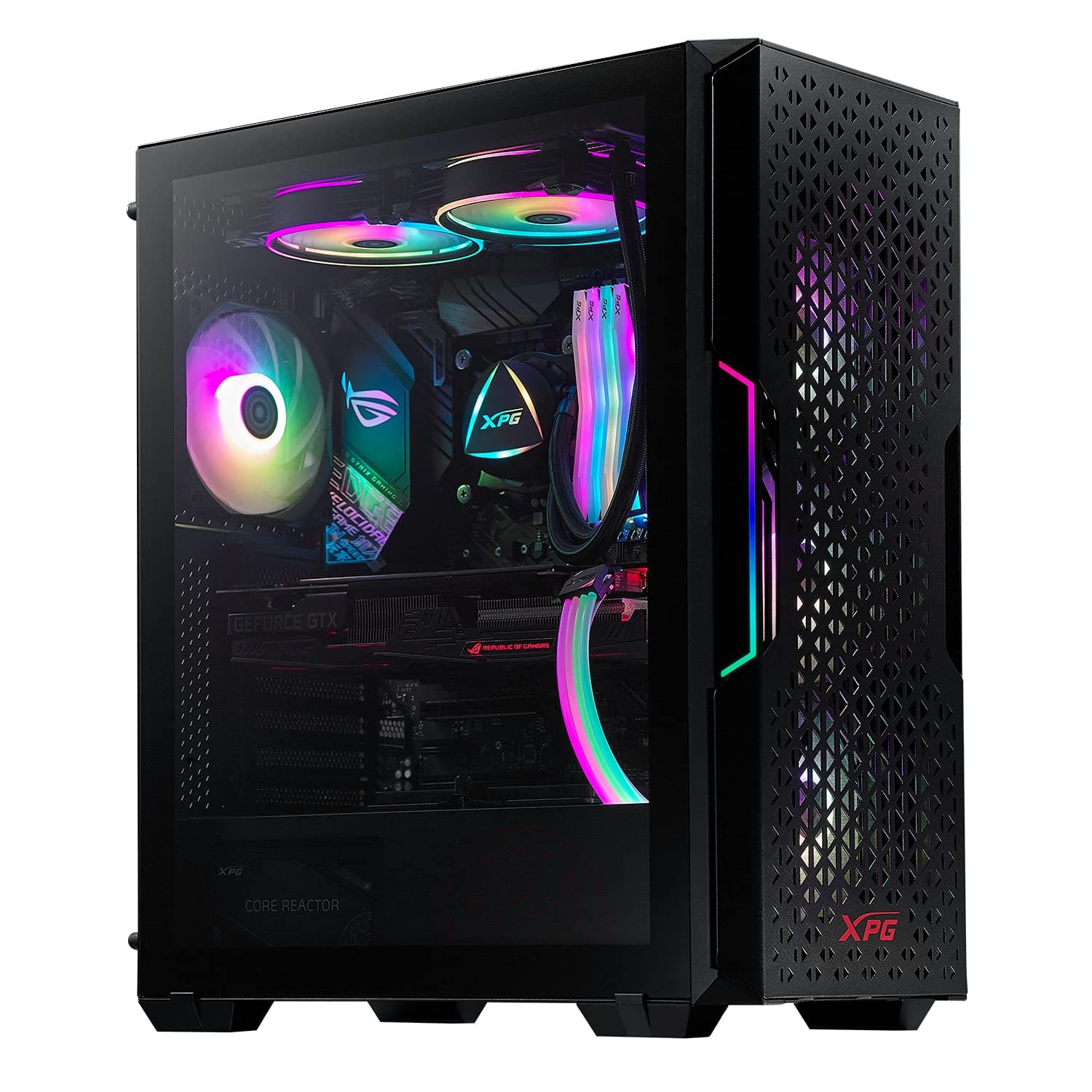 ADATA XPG STARKER Mid-Tower PC Chassis, ATX/Micro ATX, Mini-ITX, Tempered Glass Side Panel, I/O USB 3.0 Port, White, STARKER-WHCWW, One Size Bild 4