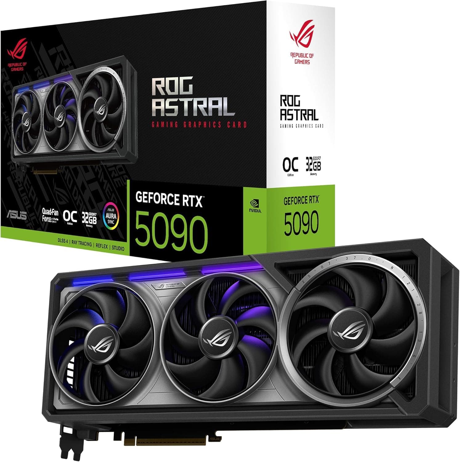 ASUS ROG Astral GeForce RTX 5090 32GB GDDR7 OC Edition Gaming Grafikkarte (Nvidia DLSS 4, Vier Lüfter, 3.8-Slot-Design, PCIe 5.0, 2X HDMI 2.1b, 3X DisplayPort 2.1a) Bild 2