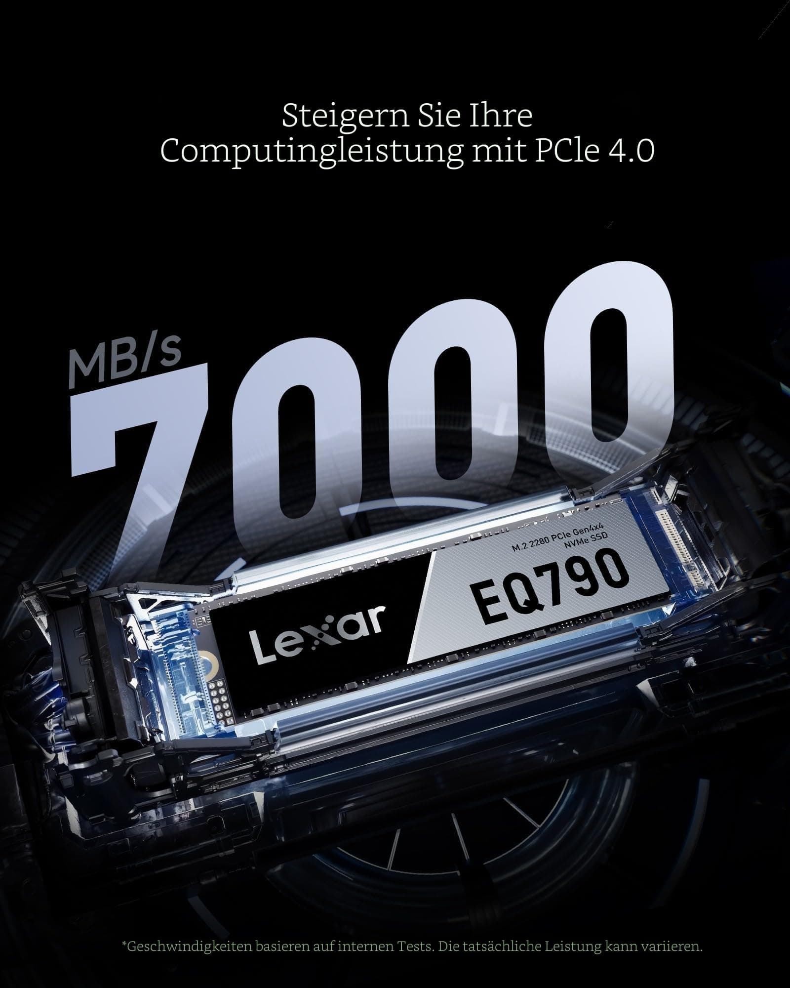 Lexar EQ790 4TB SSD M.2 2280 PCIe Gen4x4 NVMe 1.4, Interne SSD, 7000 MB/s Lesen, 6000 MB/s Schreiben für Intensive Workloads, PS5 & PC Gaming, Leistungsstarkes internes Solid State Laufwerk Bild 3