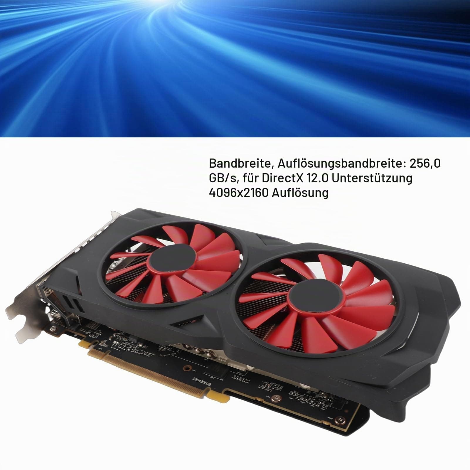 AMD Radeon RX 580 8GB GDDR5 Grafikkarte 256-Bit 2048SP PC-Gaming-Grafikkarte mit PCI Express 3.0 X16 3×DisplayPort 1×DVI 1×HD-Multimedia-Schnittstelle für Desktop Computer Bild 5