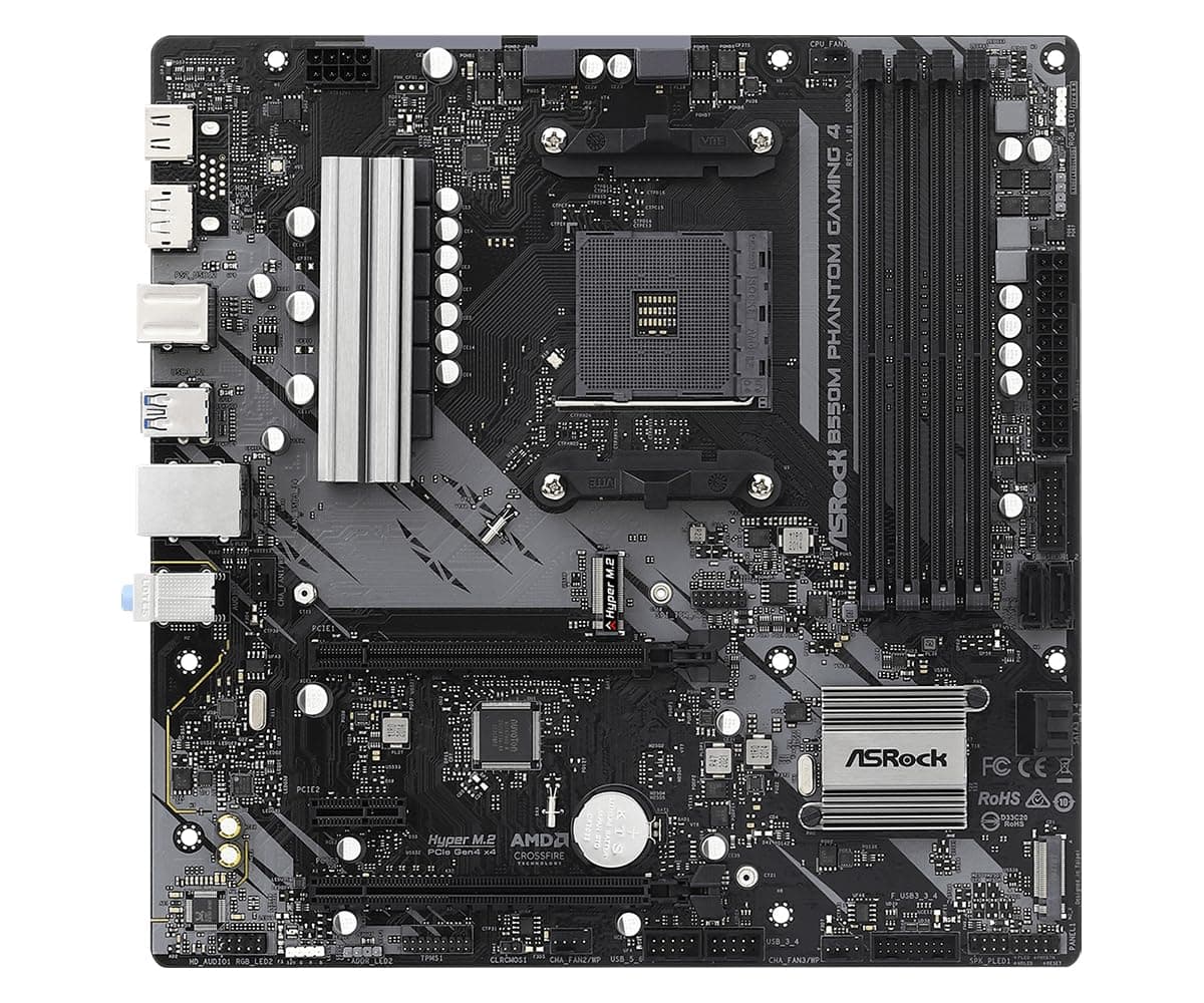 ASRock B550M Phantom Gaming 4 AM4 MATX SND + GLN + U3.2 + M2 SATA 6GB/S DDR4, 90-MXBE90-A0UAYZ Bild 3