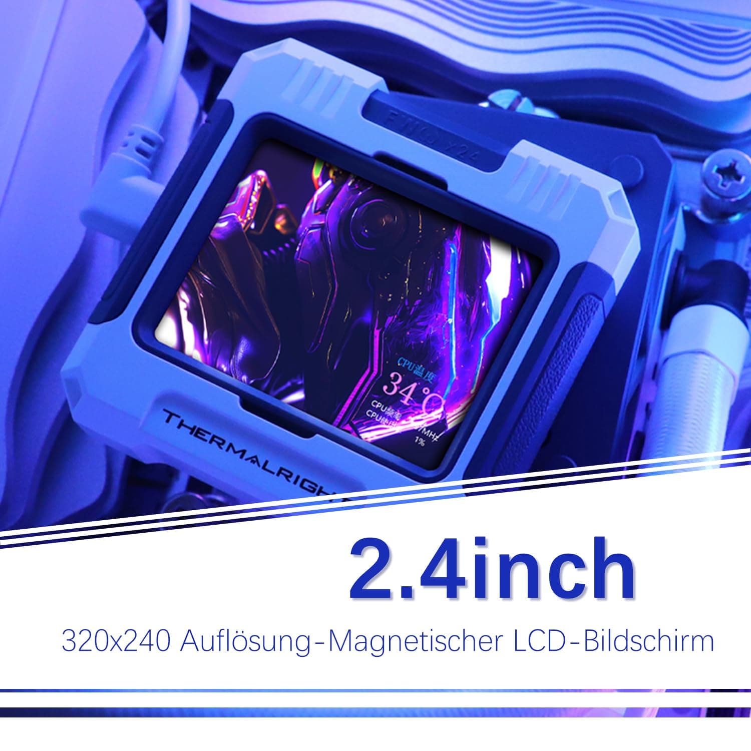 TR-Thermalright FW240 White ARGB Liquid CPU Kühler, 2,4-Zoll-IPS-LCD-Bildschirm mit 320x240 Auflösung-Magnetisch, DIY-Bildschirmthema, für AM4/AM5, LGA1851/1700/115x 240mm Weiß Bild 5
