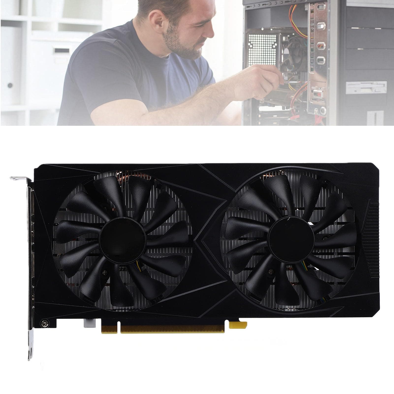 RTX 3060 Gaming-Grafikkarte, 6 GB 192 Bit PCIe 3.0 X16, Kühlung mit Zwei Lüftern, DLSS- und Raytracing-Unterstützung, mit Turing-Architektur, für 1080p 2K-Gaming Bild 5