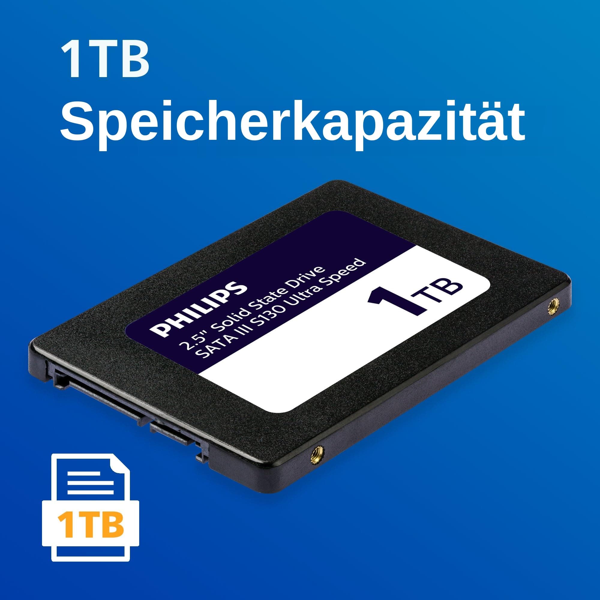 PHILIPS Interne SSD 2.5" SATA III 1 TB S130 Ultra Speed, Lesegeschwindigkeit bis zu 550 MB/s 1 TB Sata 2,5" Ultraspeed Bild 3