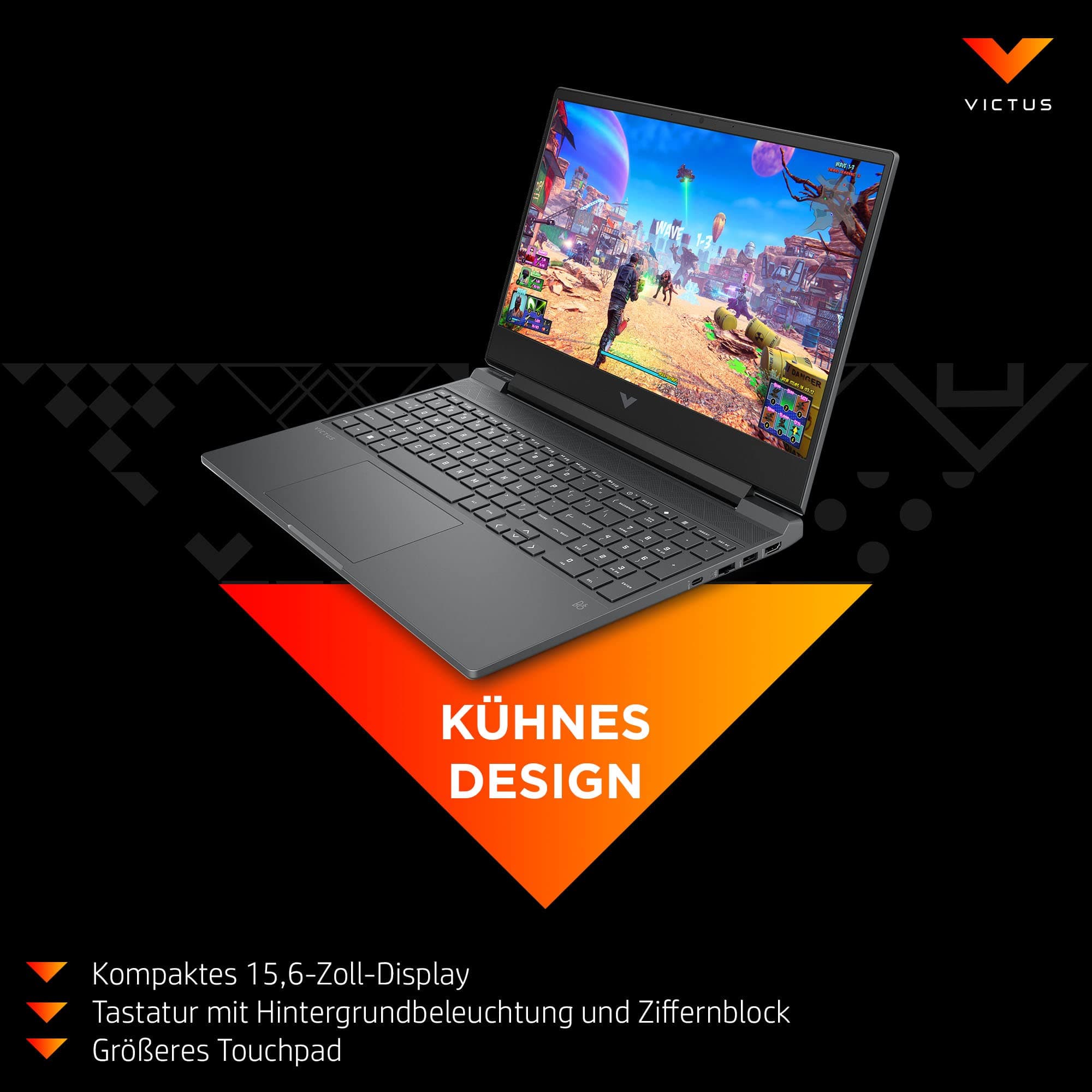 HP Victus Gaming Laptop| 15,6" FHD 144Hz Display | Intel Core i5-13500H | 16 GB DDR4 RAM | 512 GB SSD | NVIDIA GeForce RTX 4050 | Windows 11 Home | QWERTZ Tastatur | Schwarz Bild 5
