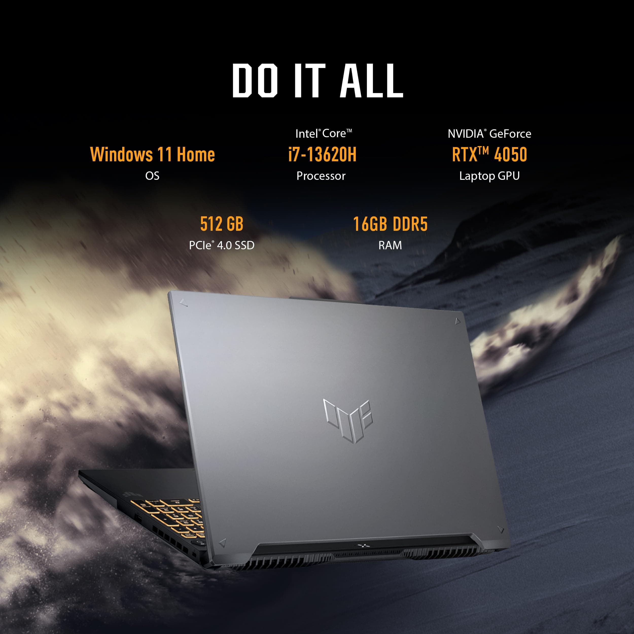 ASUS TUF Gaming F16 (2024) Gaming Notebook, Display 16 Zoll FHD+ 144Hz IPS-Level 16:10, Intel Core i7-13620H, NVIDIA GeForce RTX 4050, 16GB DDR5, 512GB PCIe Gen4 SSD, Wi-Fi 6 RTX 4050 | Core i7 Bild 3