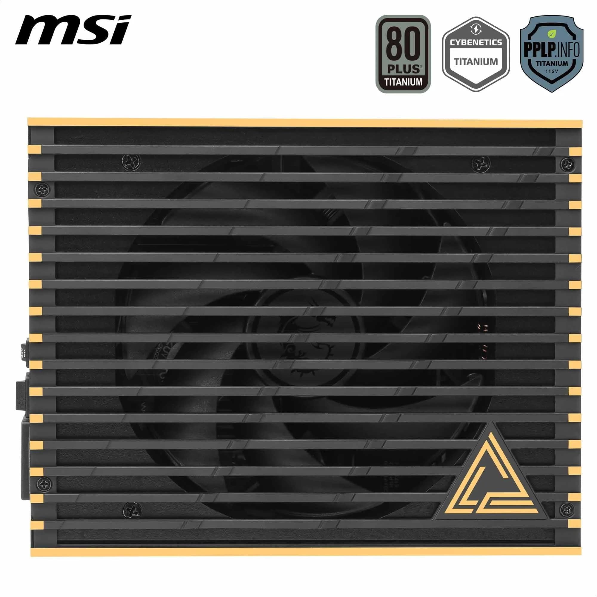 MSI MEG Ai1600T PCIE5 Netzteil - 1600 W, 80 Plus Titanium, ATX 3.1, PCIe 5.1 GPU-Unterstützung, Dual-Native 12 V-2x6, Kabel mit zweifarbigen 12 V-2x6-Anschlüssen, ATX-Netzteil, geflochtenes Kabel Bild 5