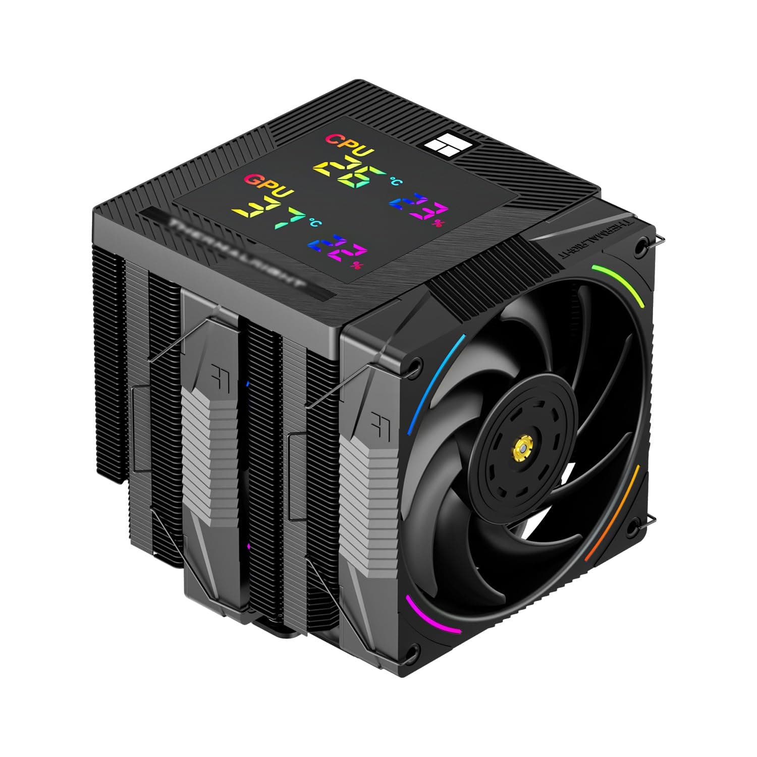 TR-Thermalright Phantom Spirit 120 Digital EVO CPU Kühler,Doppelturm mit 7 Wärmerohren,Dual PWM-Lüfter-2150U/min,Digital Display Board Top Cover,für AM5/AM4, Intel lga1851/1700/115x,Schwarz Bild 2