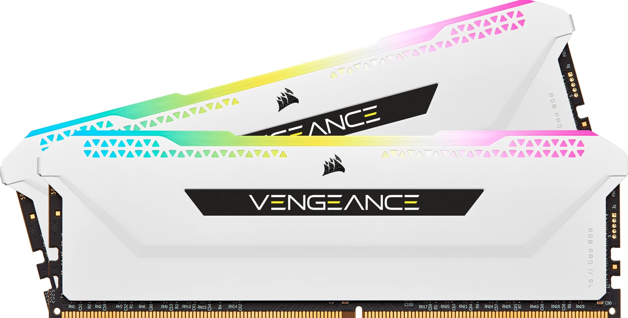 Corsair VENGEANCE RGB PRO SL 16GB (2x8GB) DDR4 3200 (PC4-25600) C16 1.35V Desktop Memory - Weiß Bild 3
