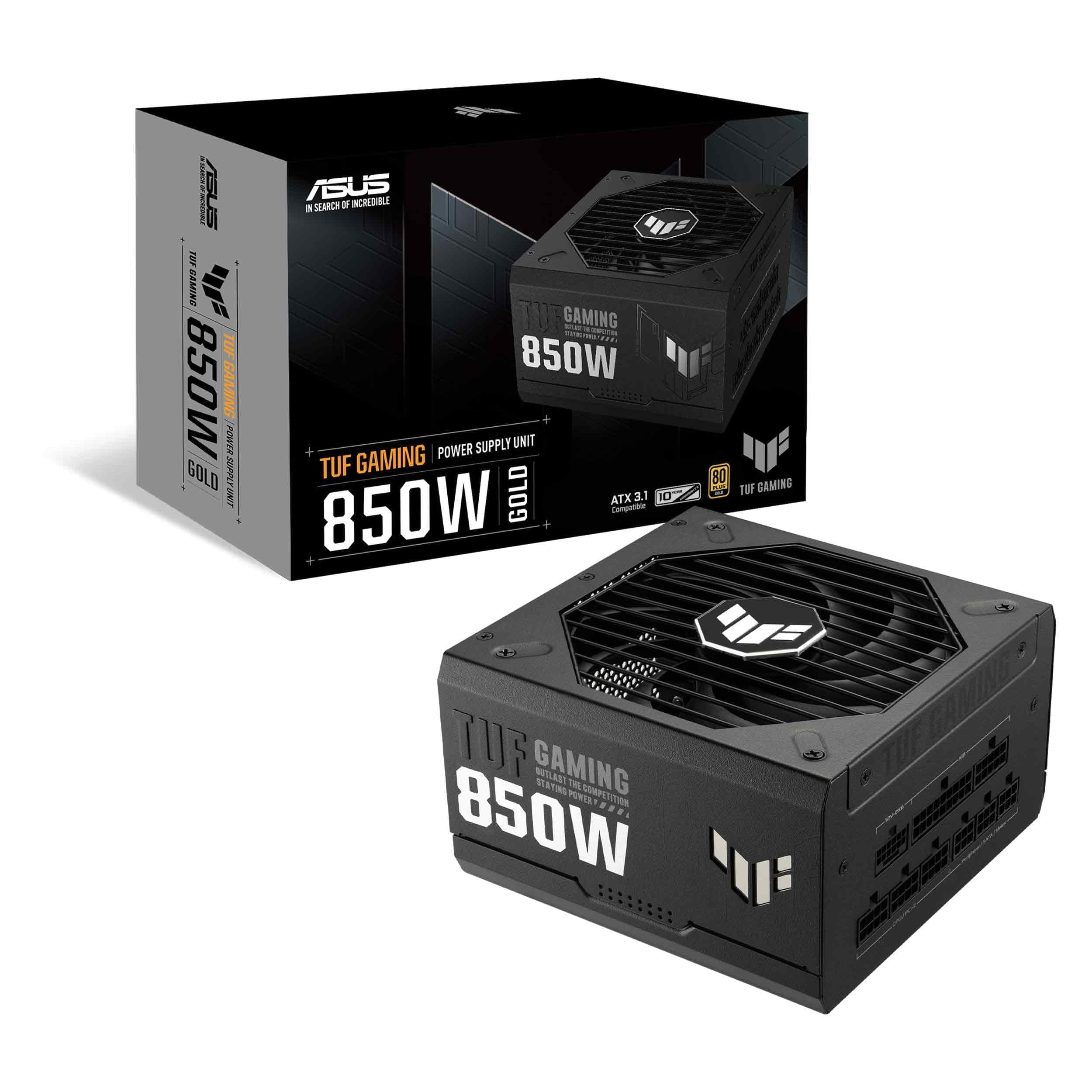 ASUS TUF Gaming 850W Gold (850 Watt, ATX 3.0 kompatibel, voll modulares Netzteil, 80+ Gold, Komponenten in Militärqualität, Dual-Kugellager, Axial-Tech-Lüfter, PCB-Beschichtung, 10 Jahre Garantie) Bild 2