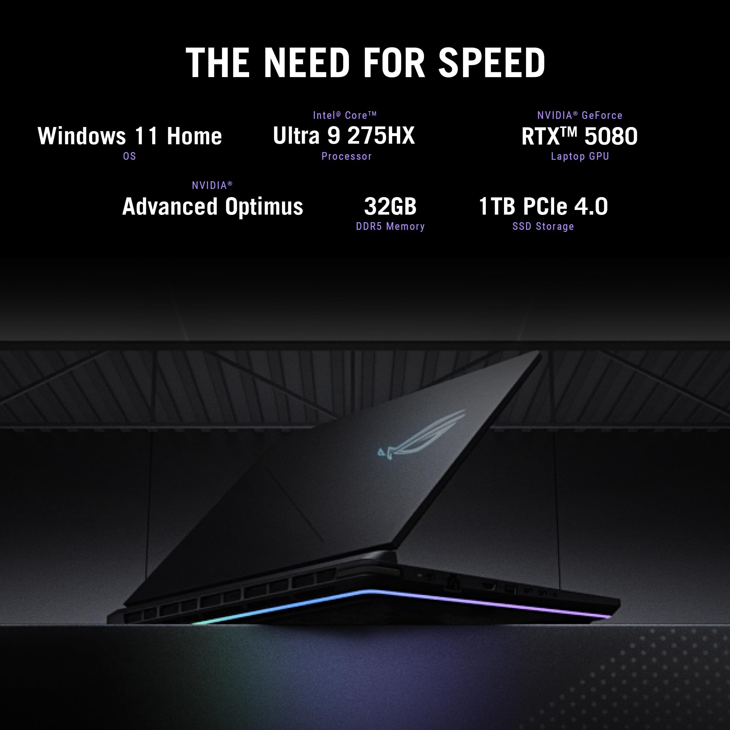 ASUS ROG Strix G16 (2025) Gaming Laptop, 16 Zoll ROG Nebula 16:10 2.5K 240Hz/3ms, NVIDIA® GeForce RTX™ 5080, Intel® Core Ultra 9 275HX, 32GB DDR5, 1TB PCIe Gen 4 SSD, Wi-Fi 7, Windows 11 Home G615L Bild 4