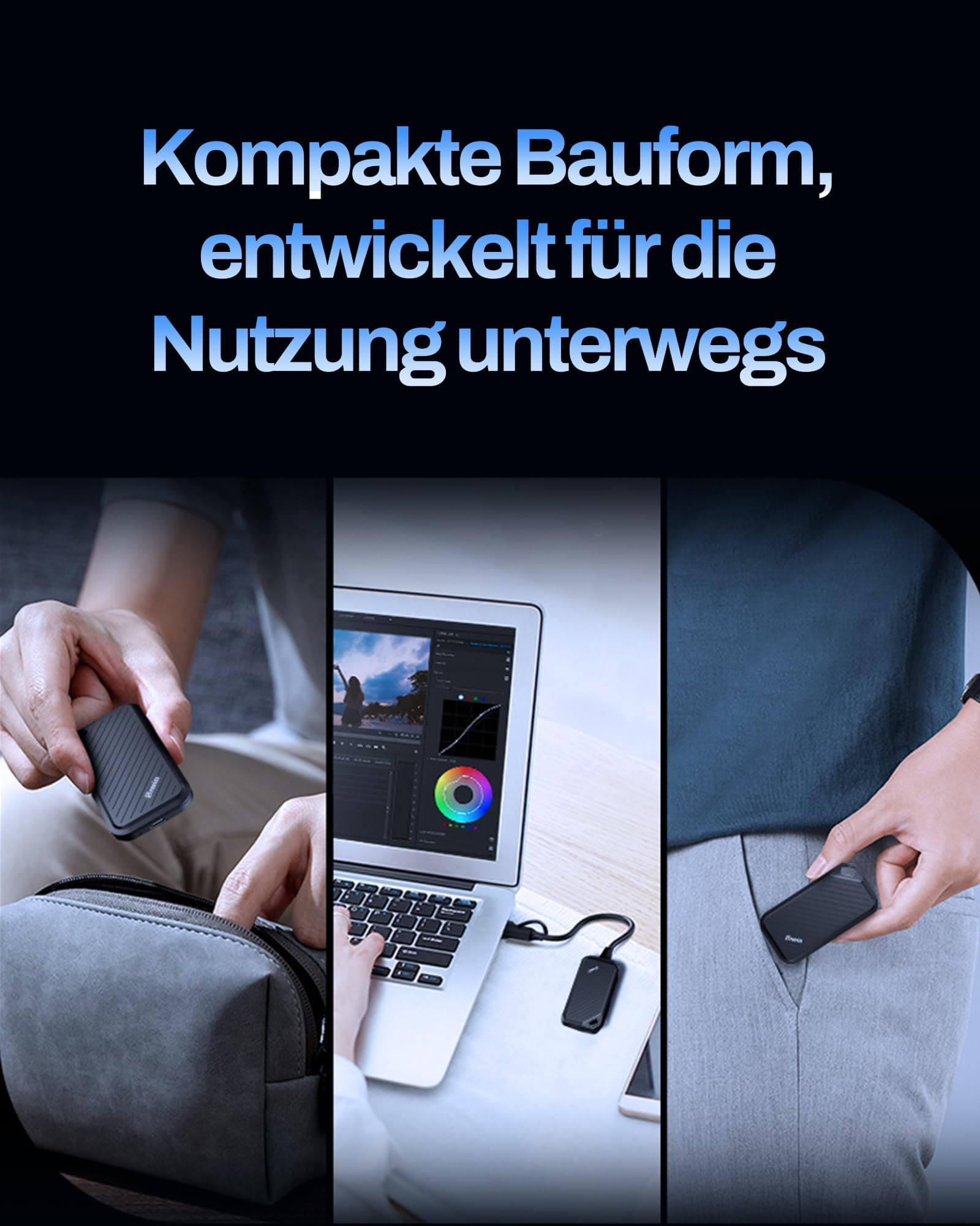 BIWIN PD450 Externe SSD 1TB - Bis zu 430 MB/s Type-C USB 3.2 Gen 1 Portable Solid State Drive - Tragbare für Mac/PC/Android/iPhone/Gamer Bild 7