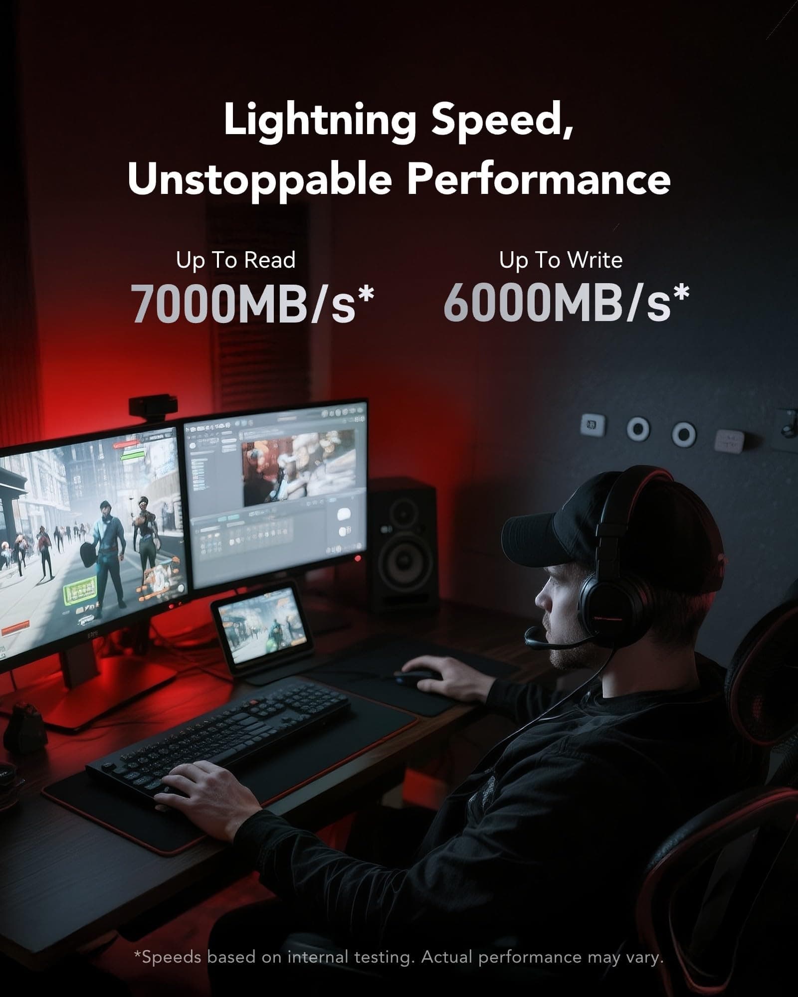 Lexar EQ790 4TB Interne SSD mit Kühlkörper, M.2 2280 PCIe Gen4x4 NVMe SSD, 7000 MB/s Lesen, für Intensive Workloads, PS5 & PC Gaming, Leistungsstarkes internes Solid State Laufwerk EQ790 with Heatsink 4TB Bild 5