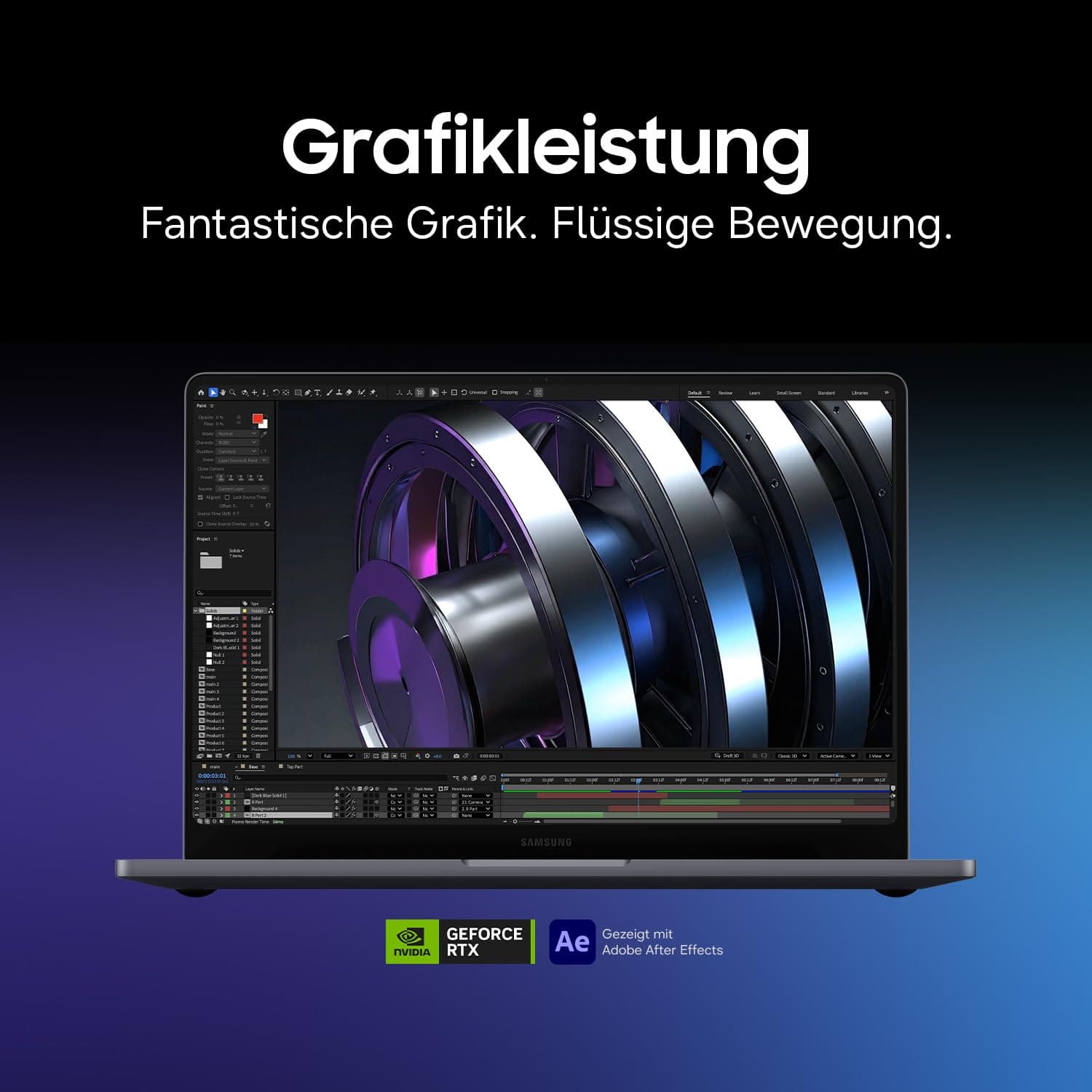 Samsung Galaxy Book6 Ultra 16 Zoll – AI Laptop mit Intel Core Ultra 7 Prozessor, 32 GB RAM, 512 GB SSD, NVIDIA RTX 5060, Touchscreen Display, Gray, 3 Jahre Herstellergarantie [Exklusiv bei Amazon] Bild 5