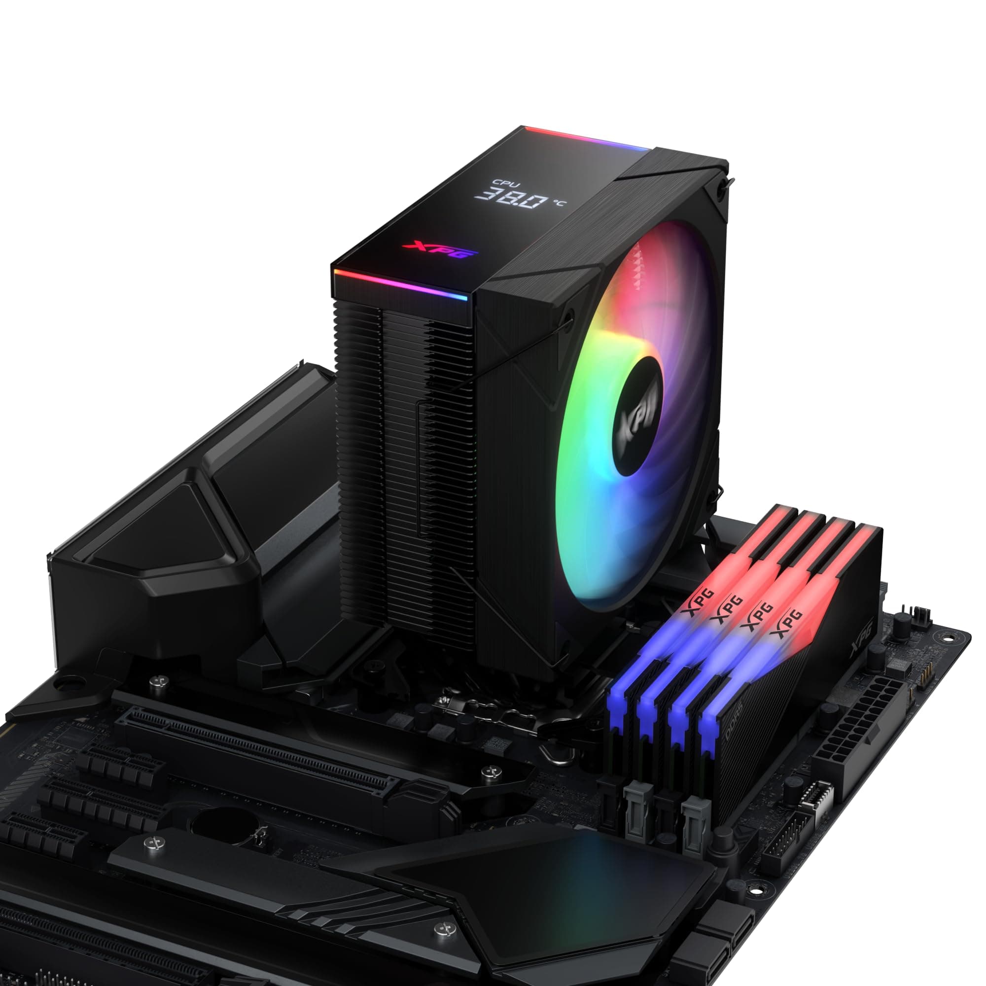 XPG Maestro Plus 42SA CPU-Luftkühler – 220W TDP, Digitales Echtzeit-Display, 4 Heatpipes, 120mm FDB-Lüfter, ARGB, 63,62 CFM, Intel LGA 1851/1700 & AMD AM5/AM4 kompatibel Bild 7