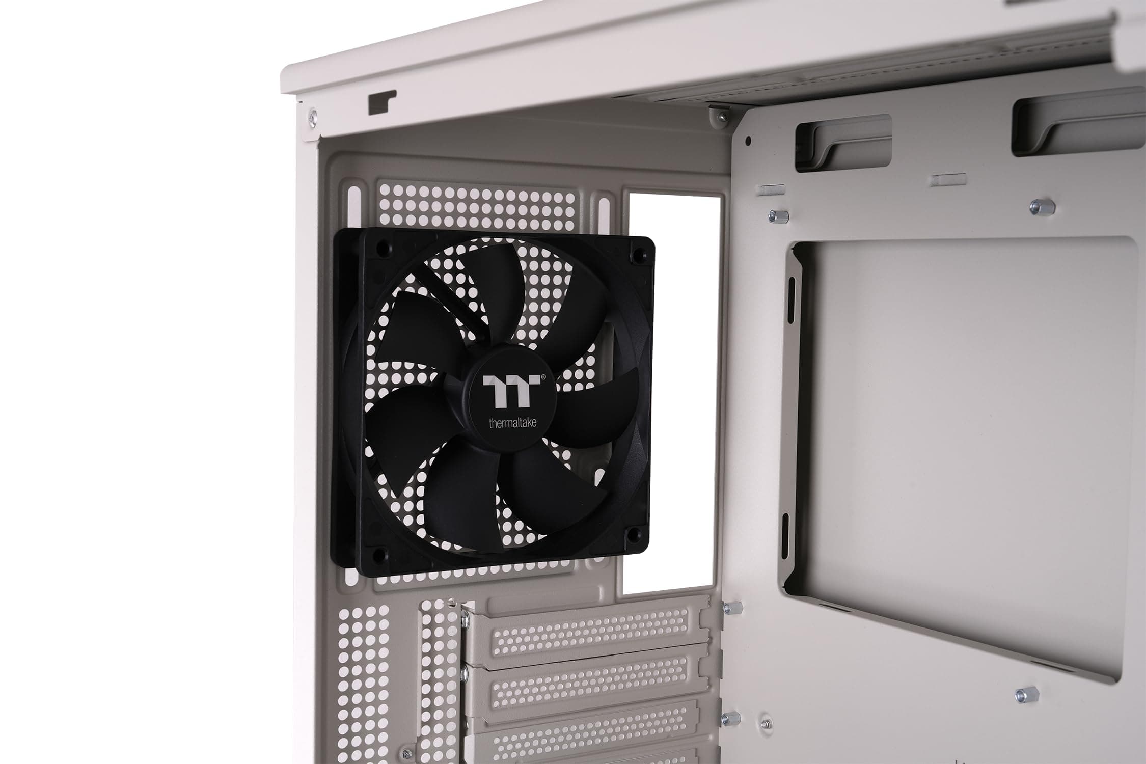 Thermaltake Retro 260 TG Micro Tower | M‑ATX Gehäuse | Retro‑Frontpanel | 4‑mm Tempered Glass | Bis zu 280‑mm AIO Support | Platz für 9× 120‑mm Lüfter | USB‑C | Beige Bild 3