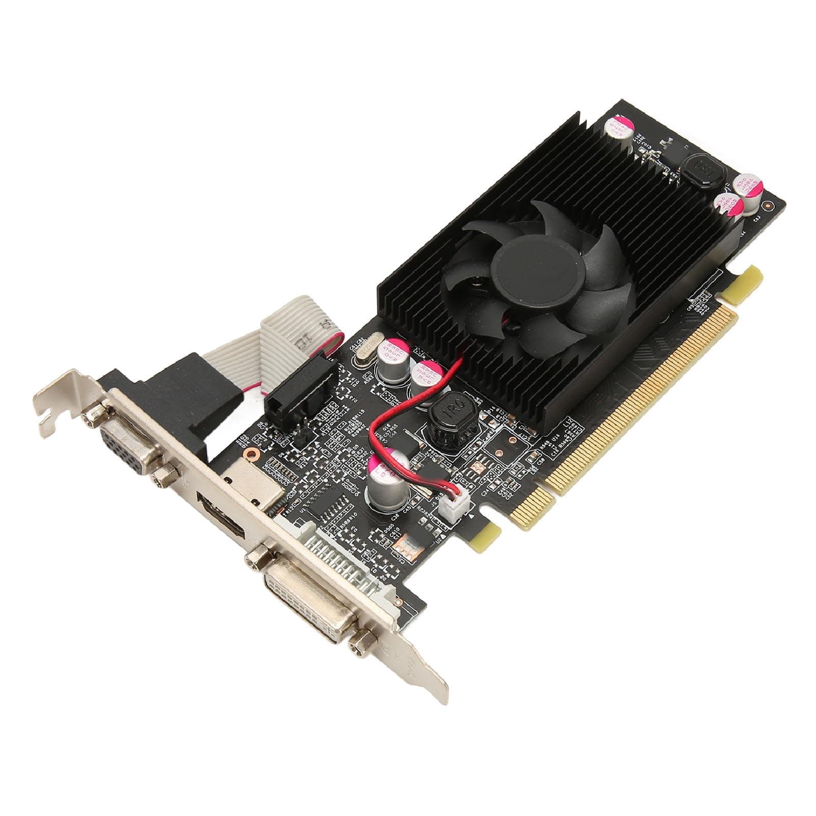 VBESTLIFE GT210-Grafikkarte, 1 GB DDR2 64 Bit 589 MHz Grafikkarte, PCI Express 2.0 PC-Gaming-Grafikkarte mit Lüfter (GT210 1 GB DDR2 64 Bit)