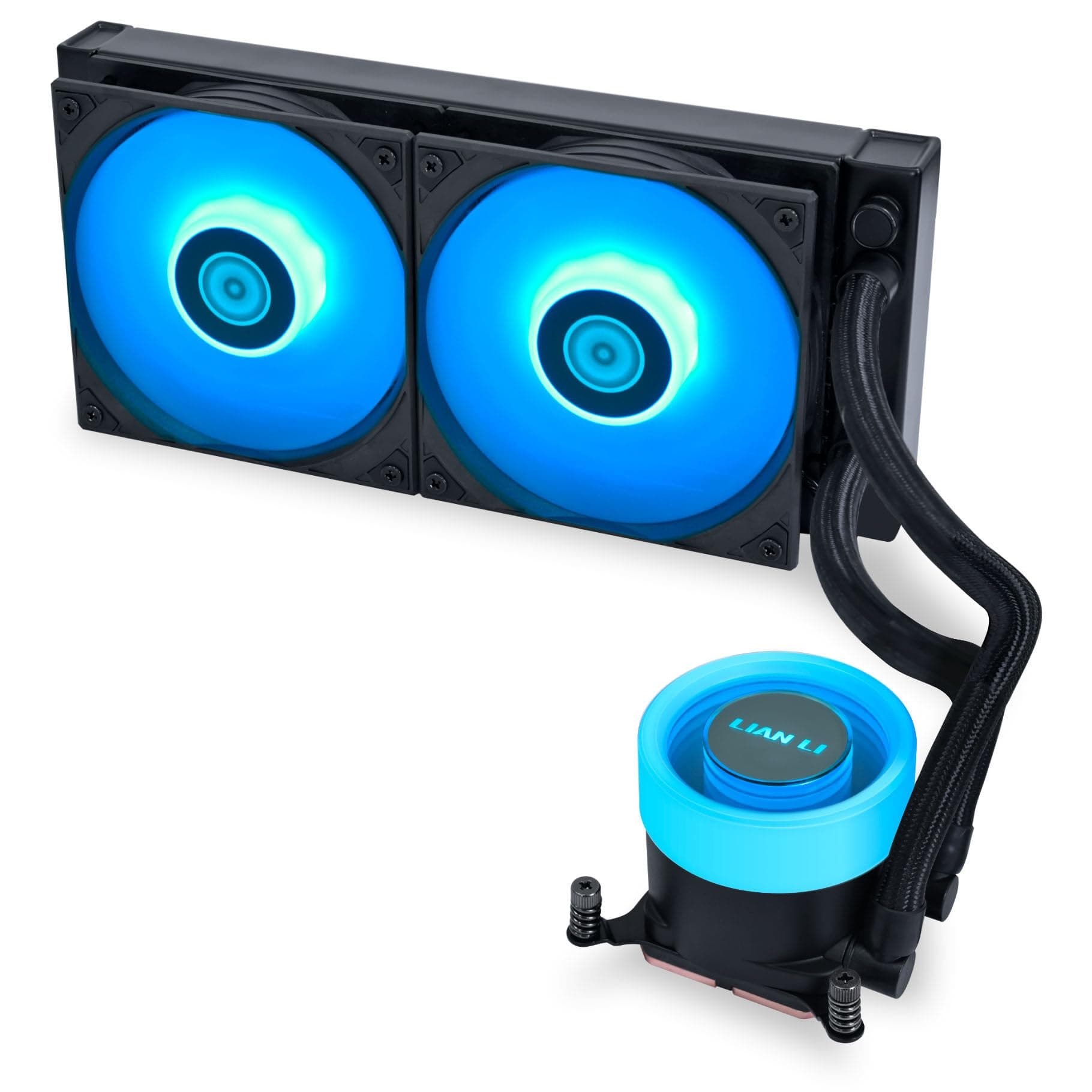 Lian Li GA II Lite 240 RGB AiO-Wasserkühlung mit Unendlichkeitsspiegel, 2x ARGB-Lüfter, 240-mm-Radiator, drehbares Logo, schwarz 240 RGB-Modelle